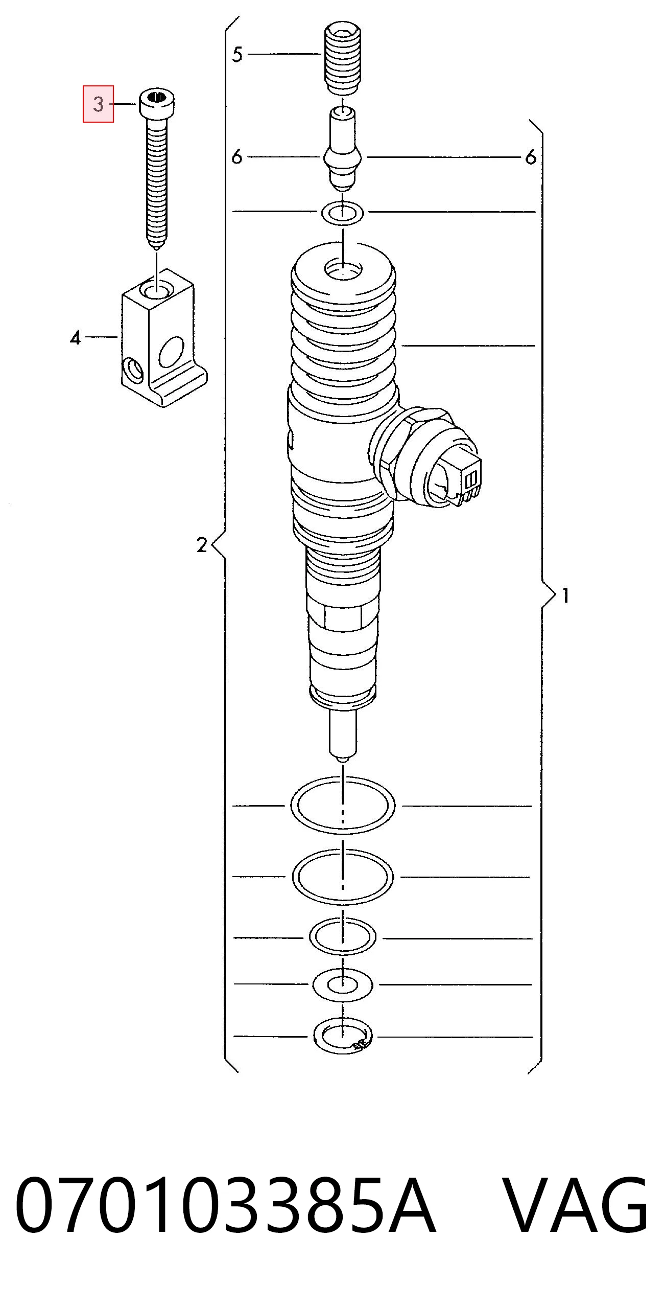 070103385A VAG Tornillo de fijación del inyector