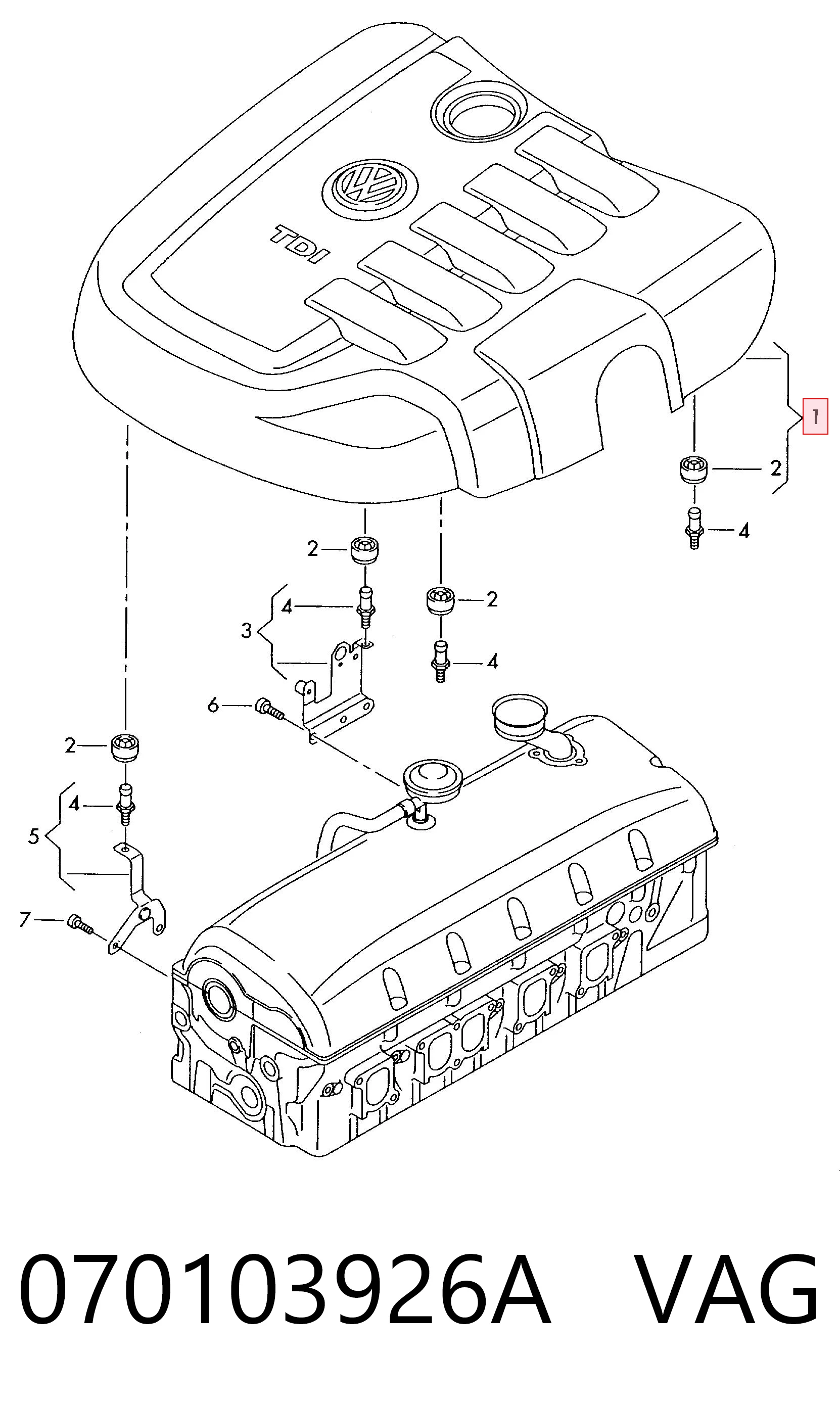 Tapa del motor decorativa para Volkswagen Touareg I 7LA, 7L6, 7L7