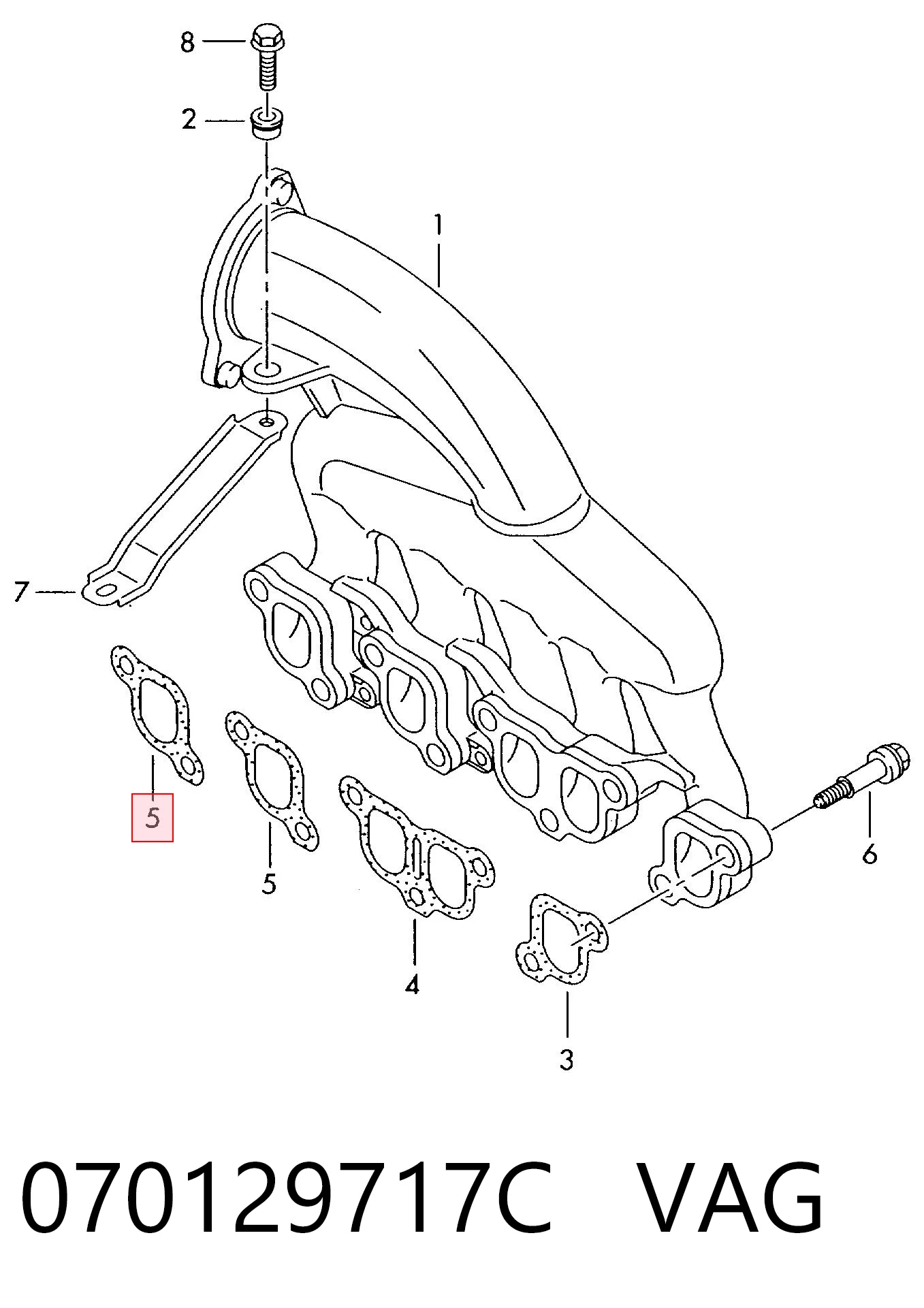 Junta de colector de admisión VAG 070129717C precio, desde 3,34 EUR