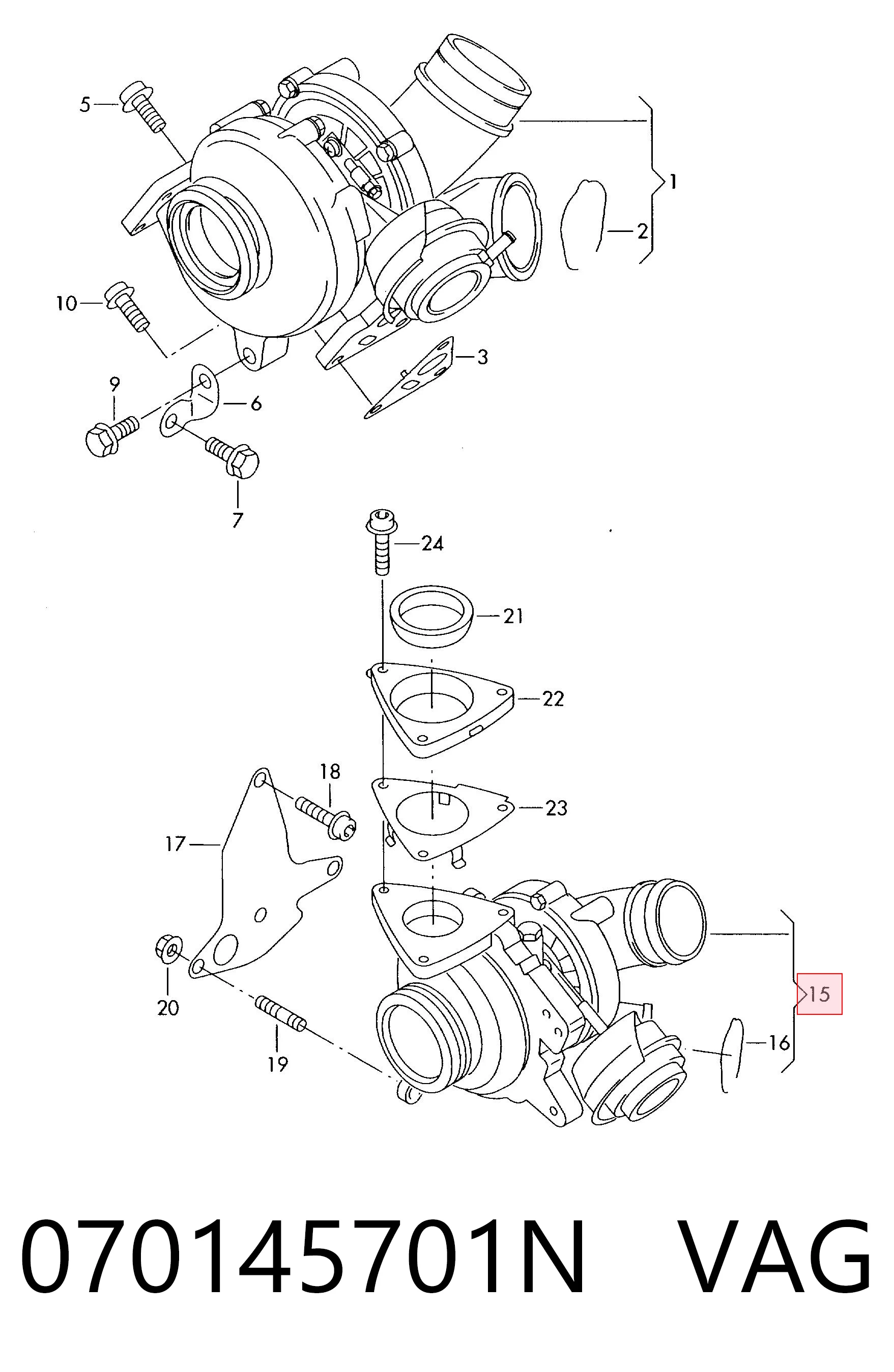 Turbocompresor VAG 070145701N precio, desde 332,56 EUR