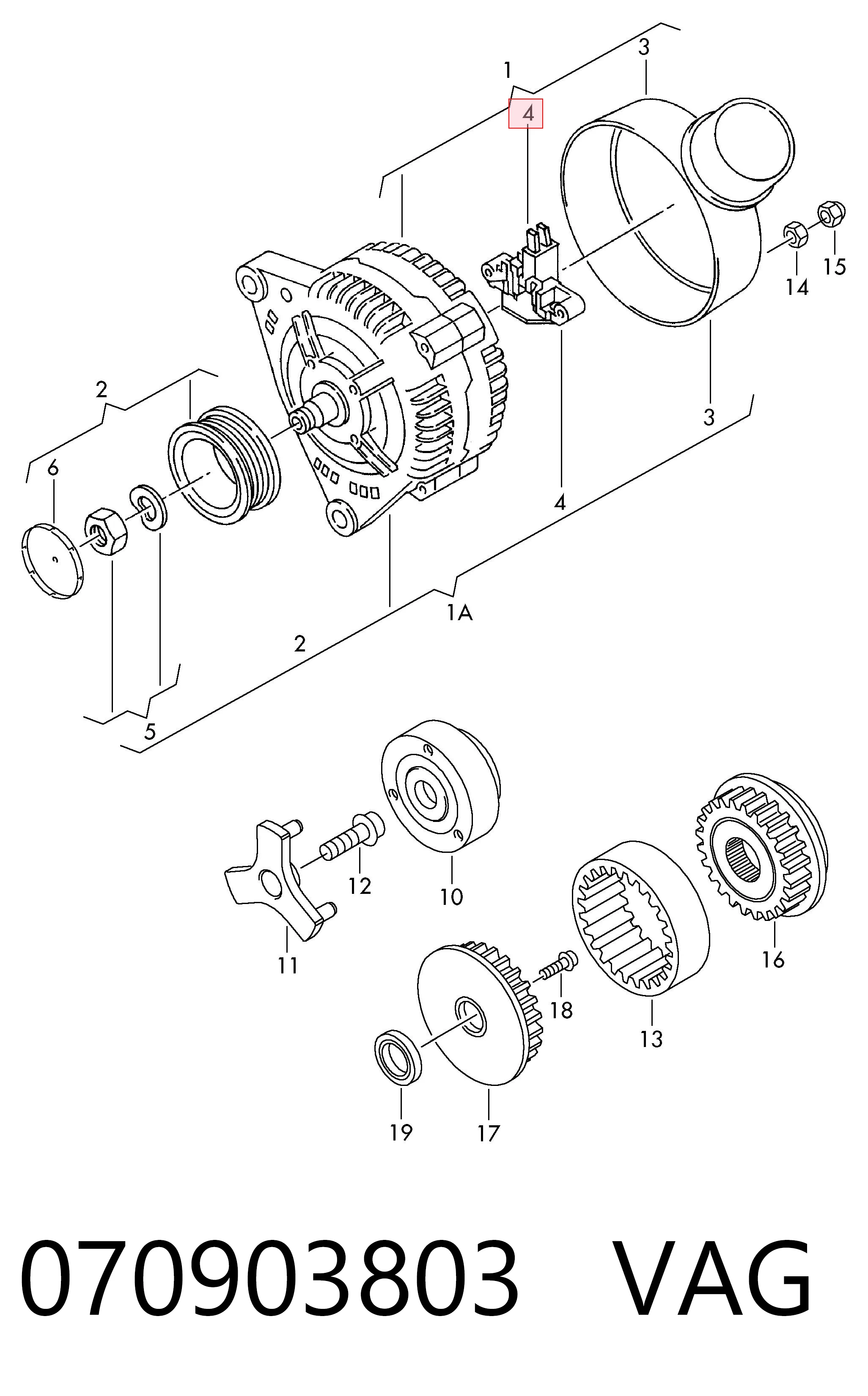 070903803 VAG Regulador alternador