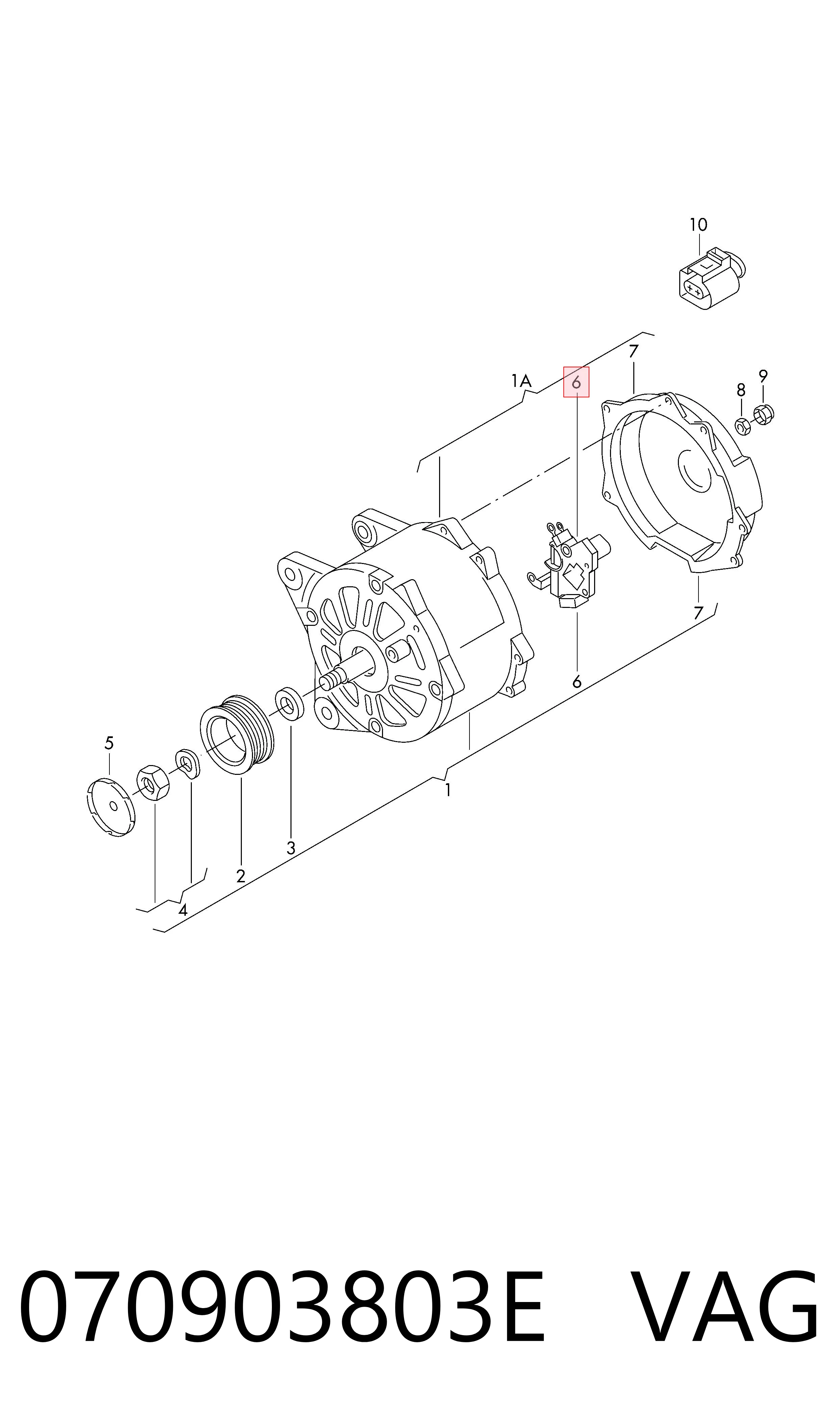 070903803E VAG Regulador alternador