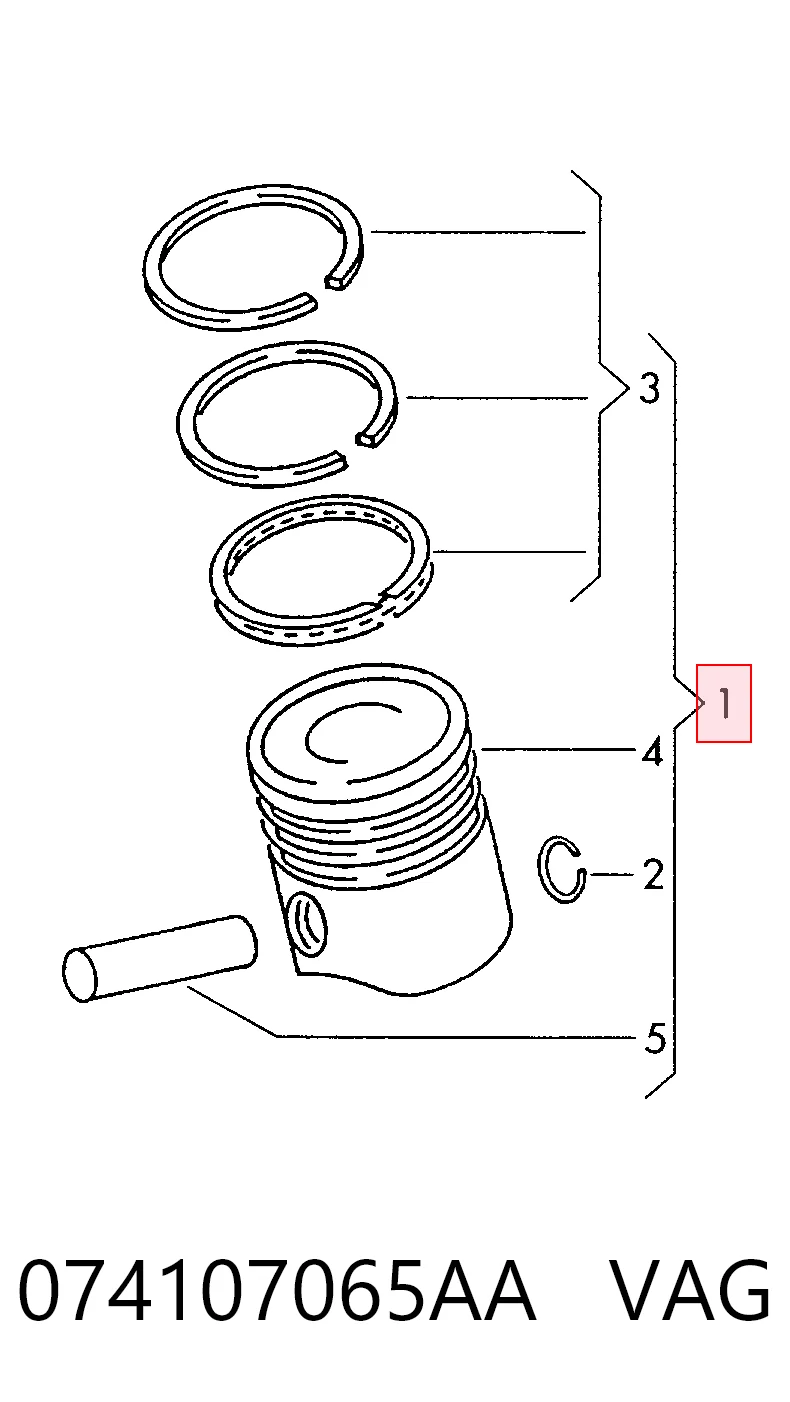 074107065AA VAG Pistón