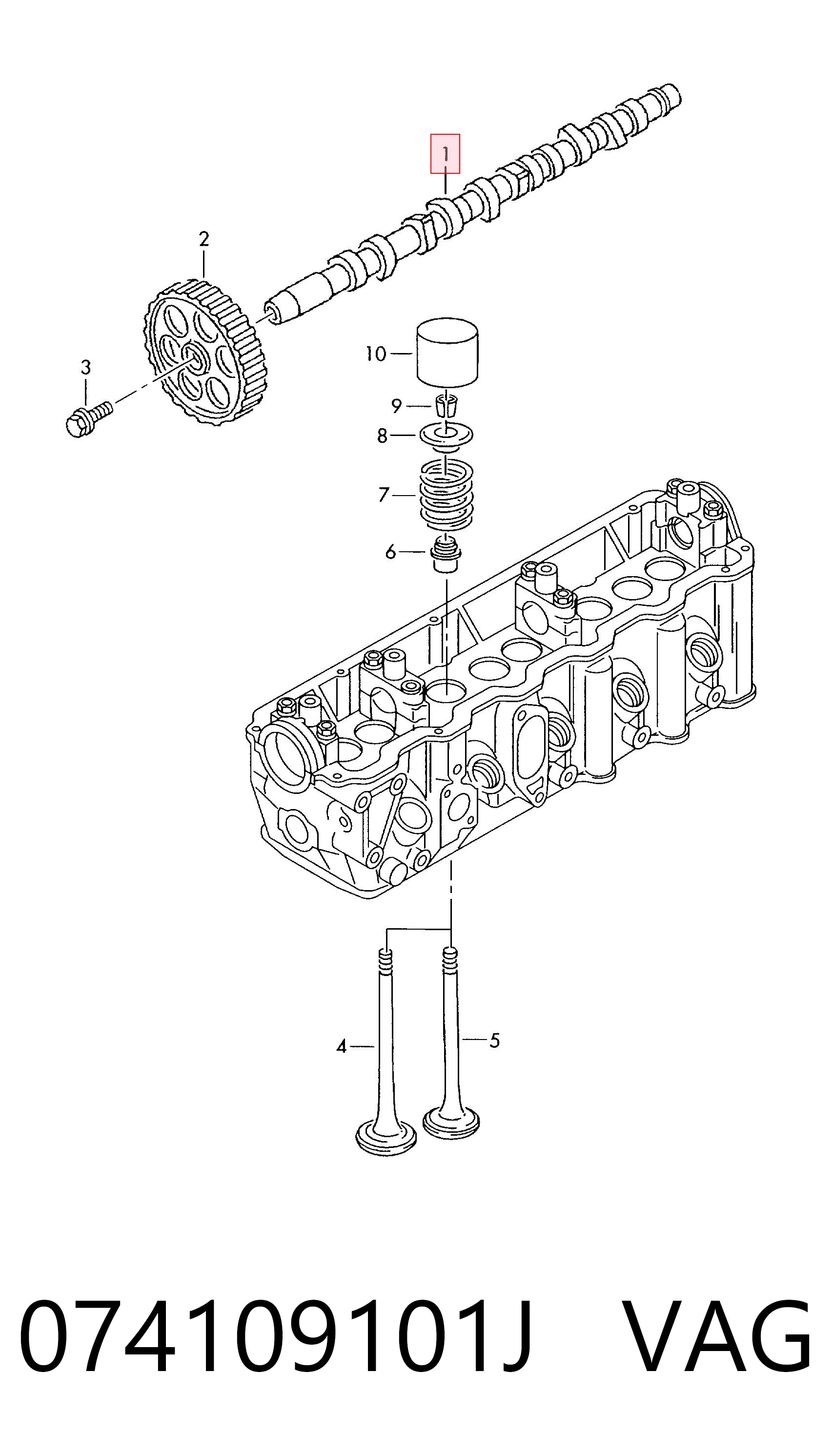 Comprar Árbol de levas Transporter 70B, 70C, 7DB, 7DK, 70J, 70K, 7DC, 7DJ