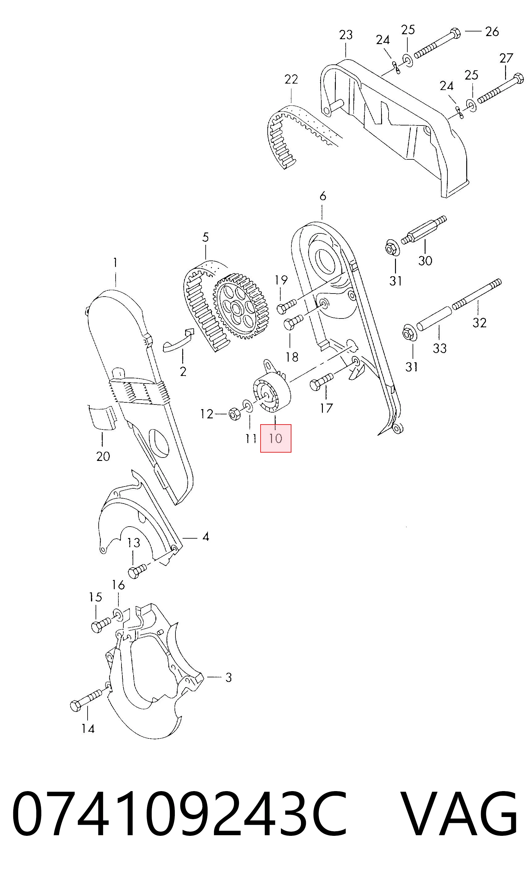 Rodillo tensor cadena para Volkswagen Crafter  (2E, 2EE, 2EK)