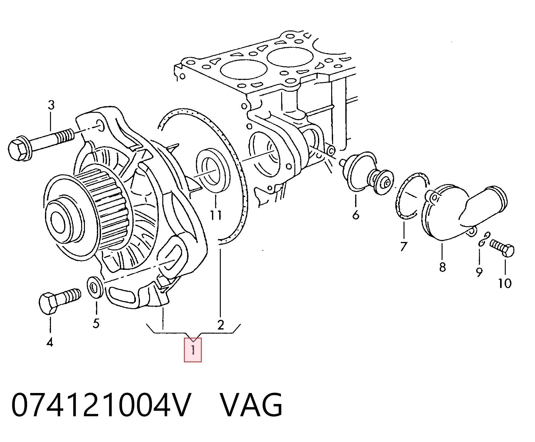 Bomba refrigerante coche Volkswagen Transporter  (1990-2003)