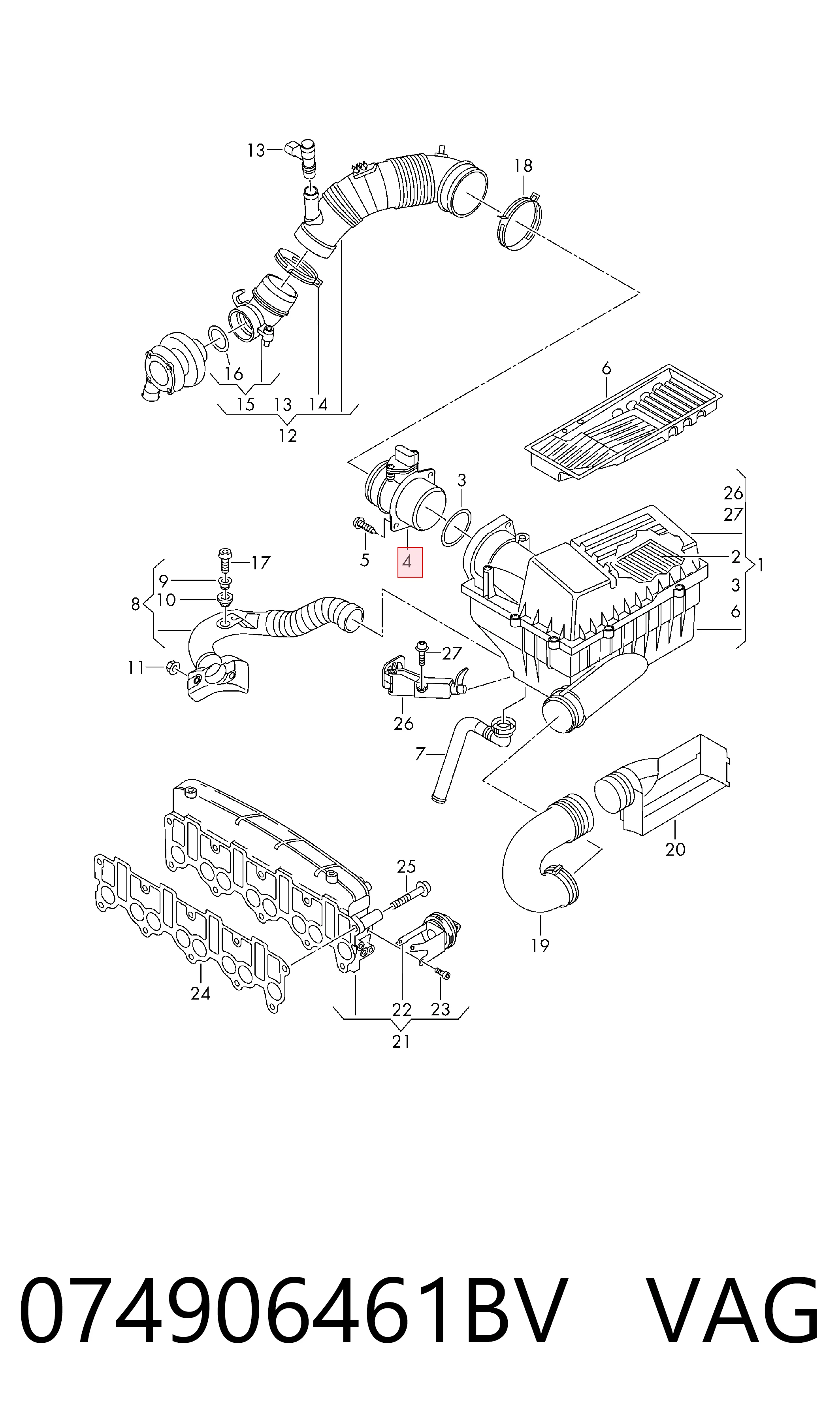 Comprar Sensor de flujo de masa de aire Audi A6 4B2, 4B4 a bajo precio