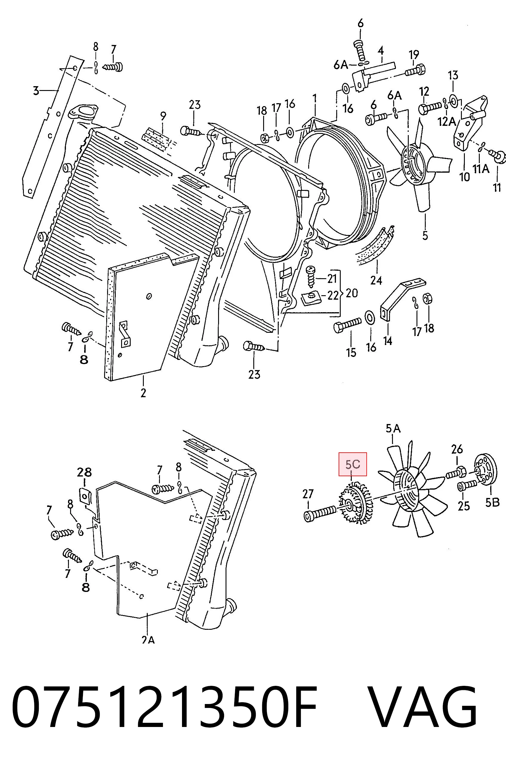 Embrague viscoso de ventilador para Volkswagen LT 281-363, 21A, 21B, 21D, 21E