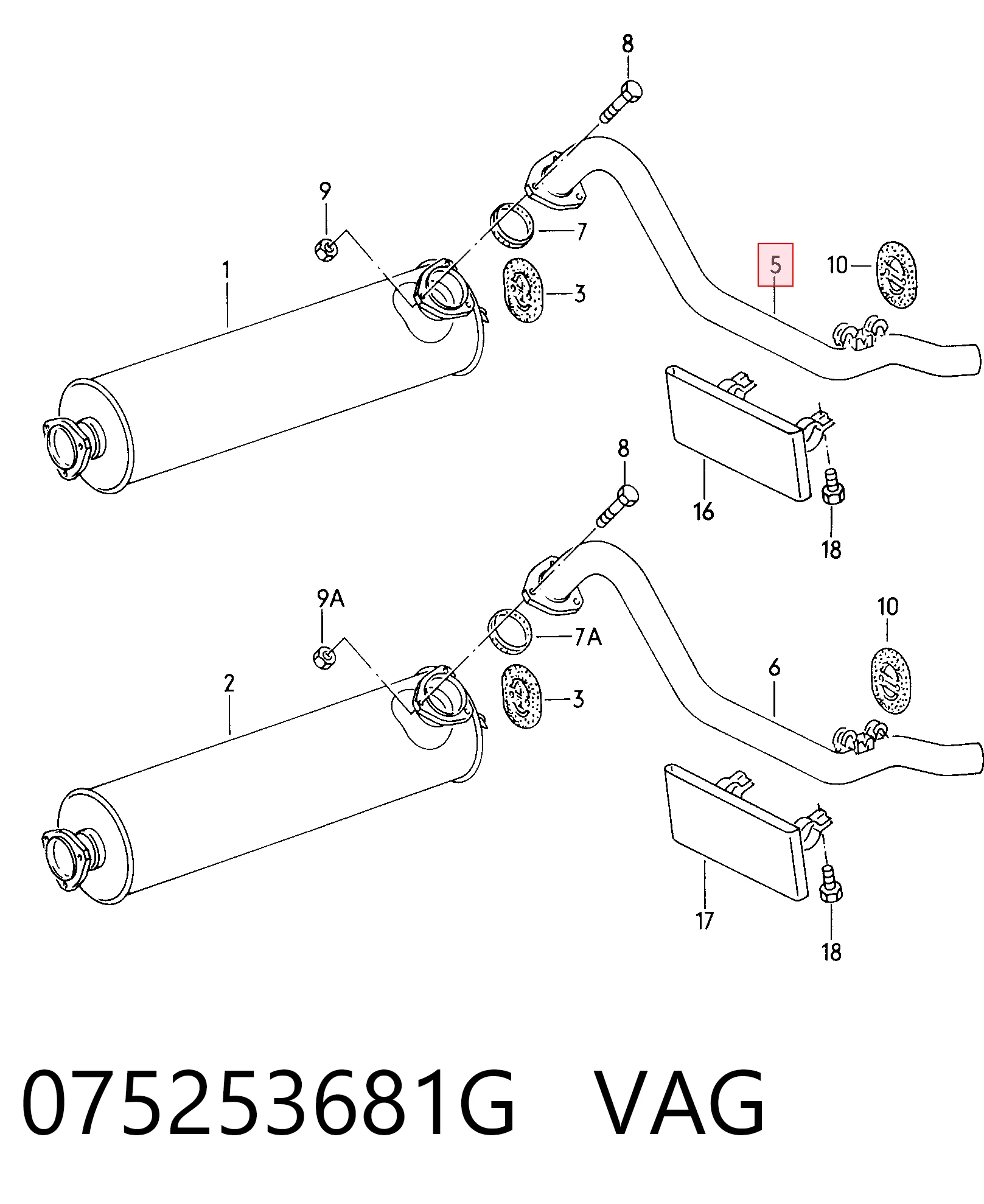 Comprar Silenciador trasero Volkswagen LT I 281-363, 21A, 21B, 21D, 21E a bajo precio