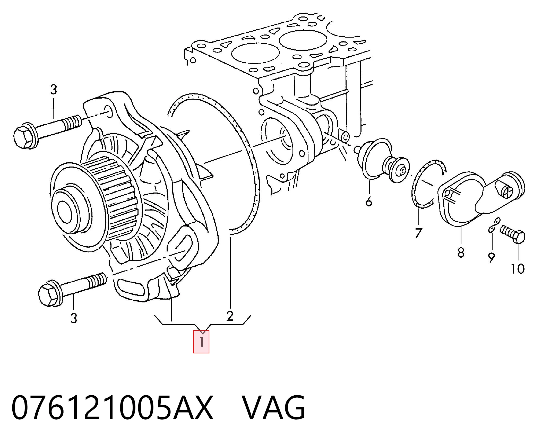 Motor de agua para Volkswagen LT II (2DB, 2DE, 2DK)