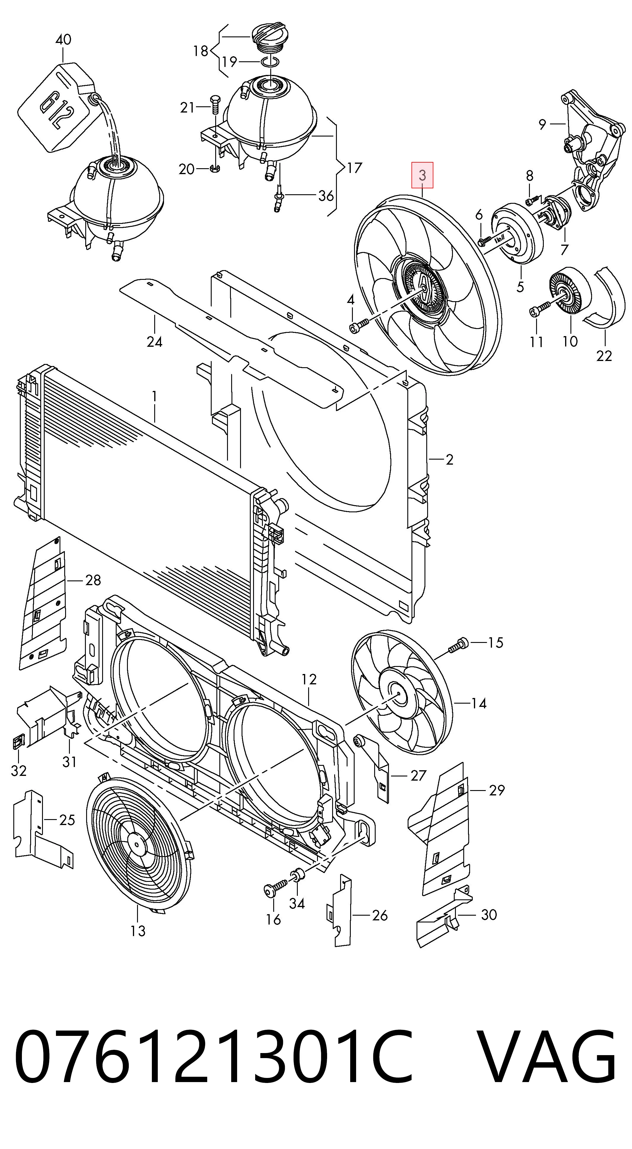 Embrague del ventilador para Mercedes Vito (638)