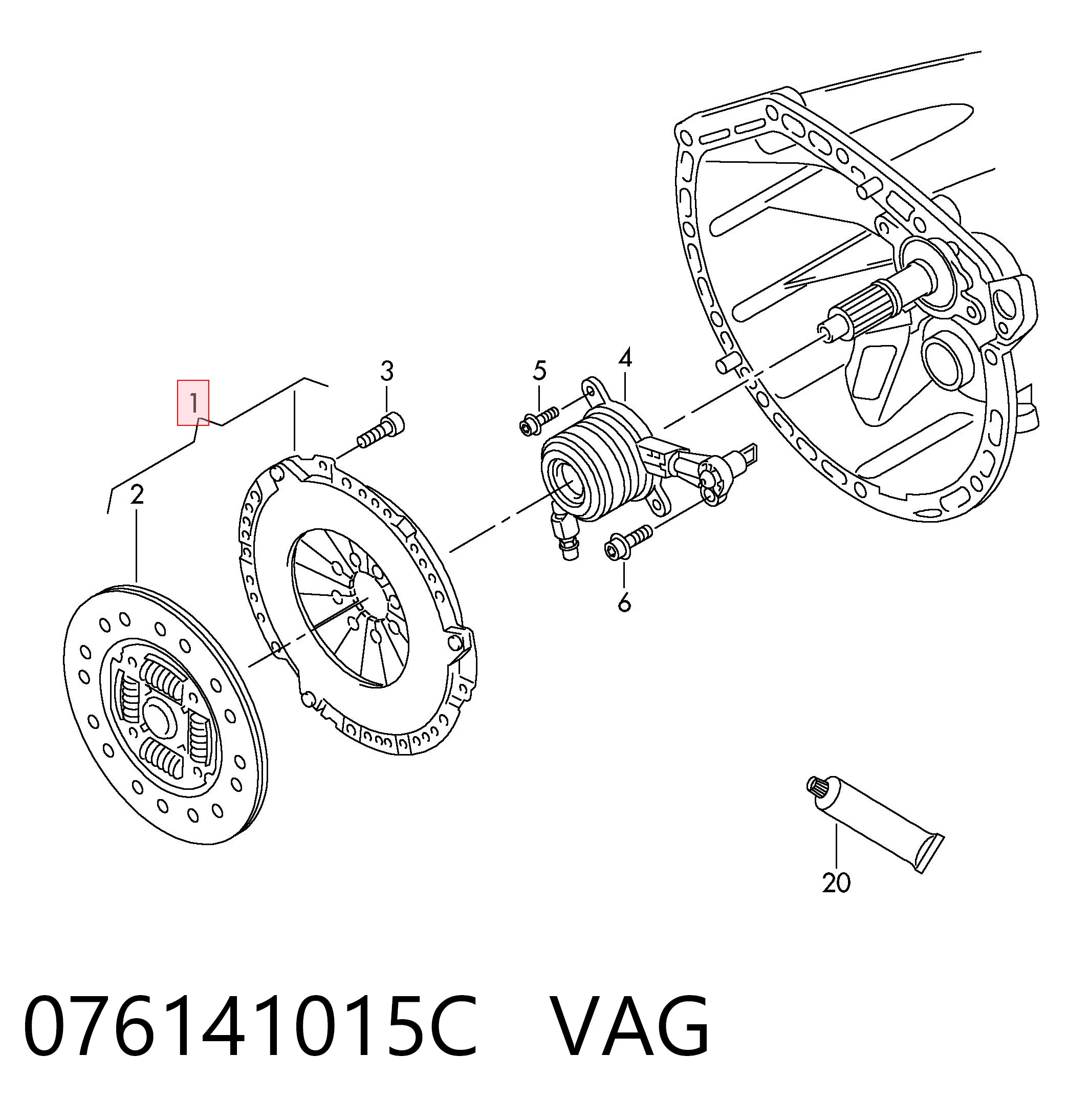Mecanismo de embrague VAG 076141015C precio, desde 274,76 EUR