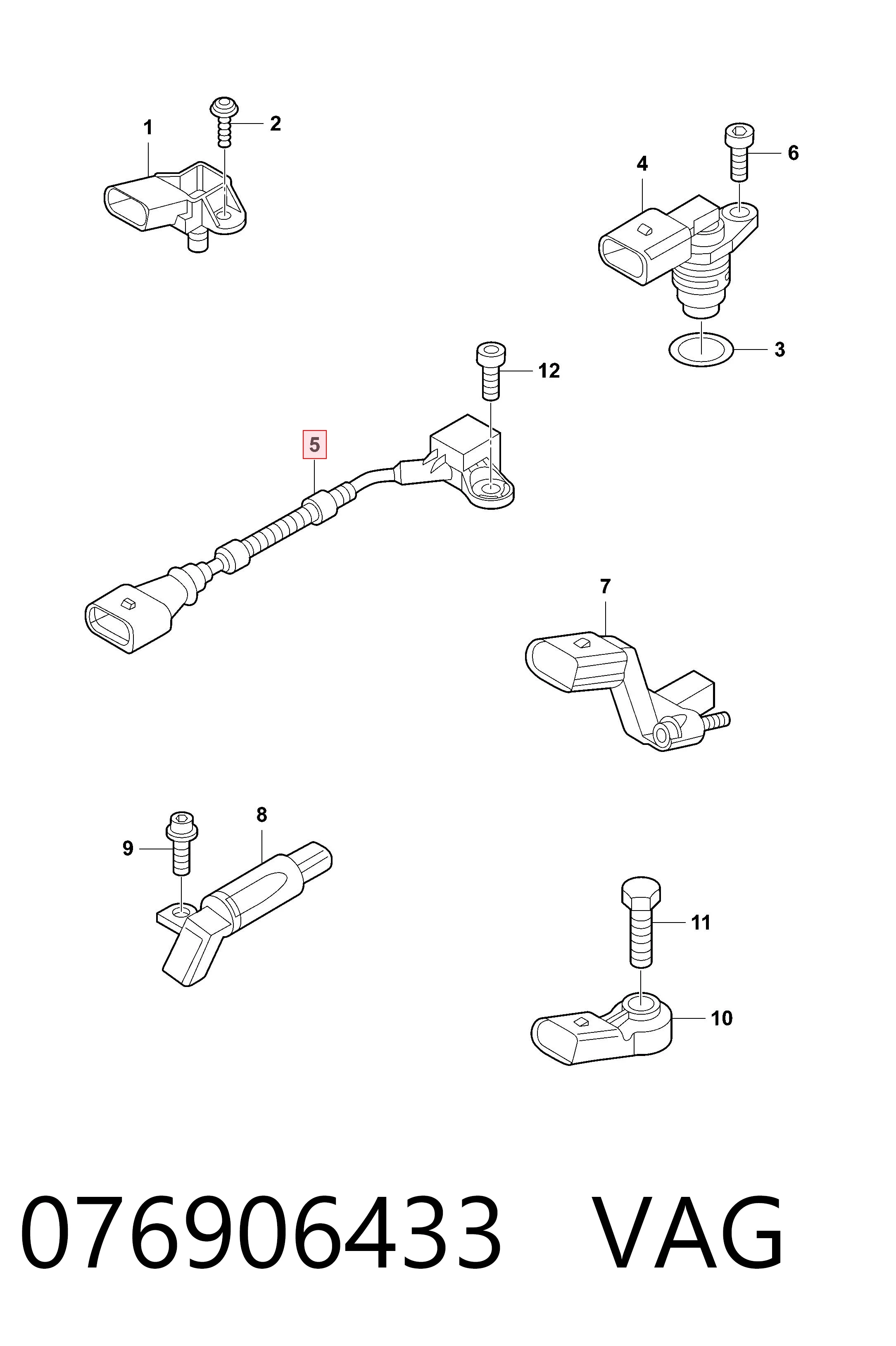 076906433 VAG Sensor posición arbol de levas
