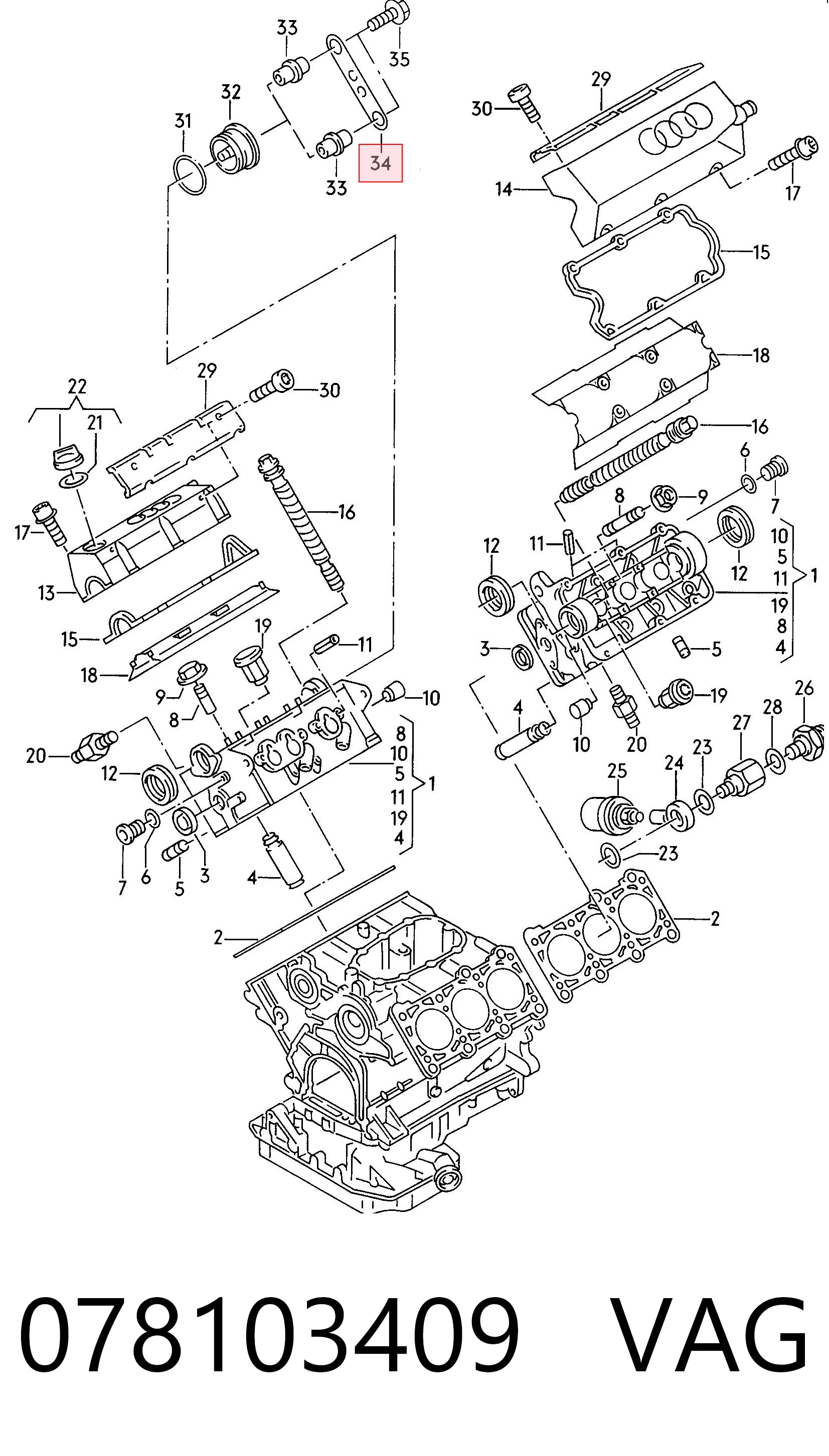 Tapon de bloque del motor Audi 80  (8C2)