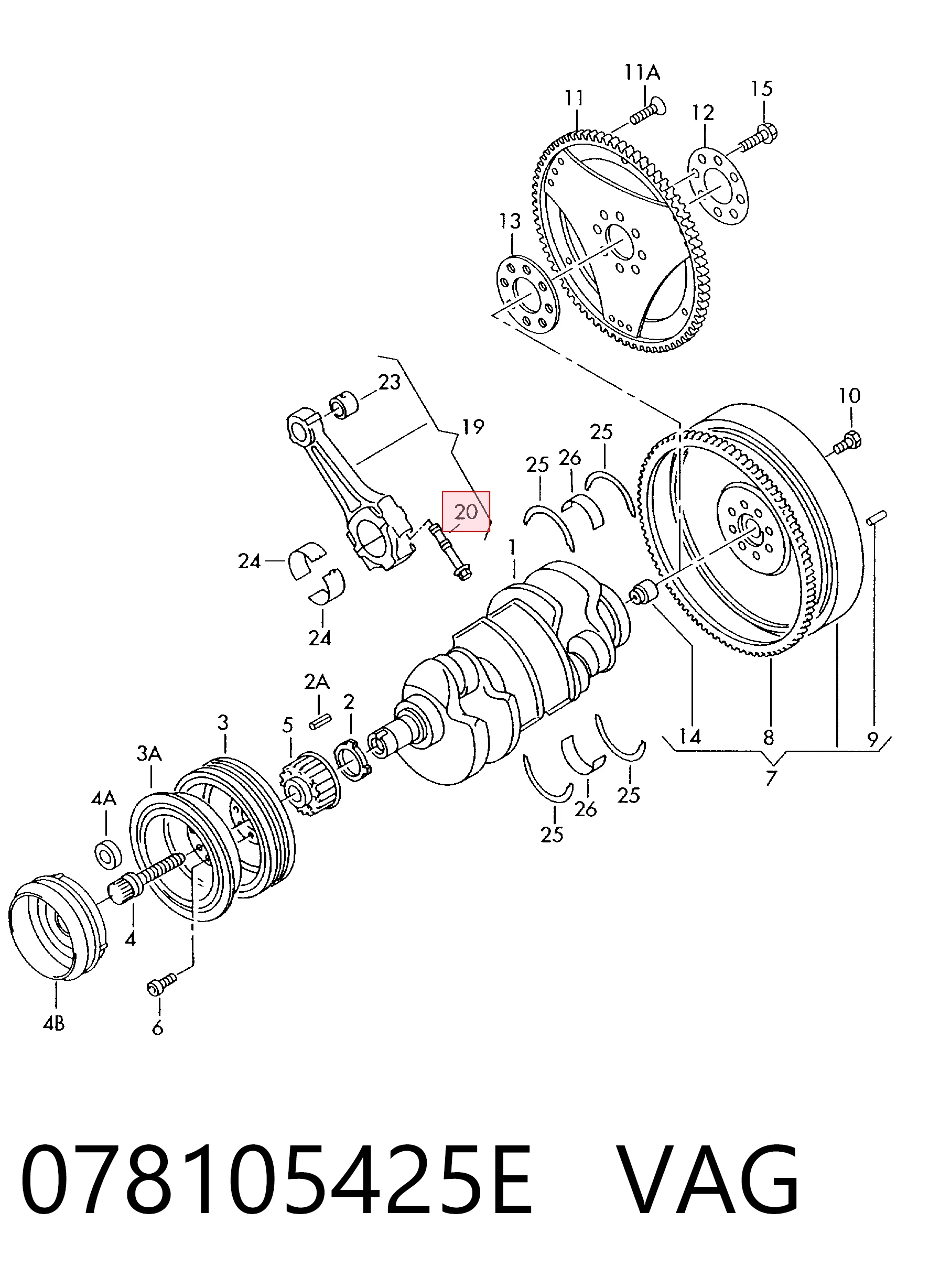 078105425E VAG Tornillo de biela
