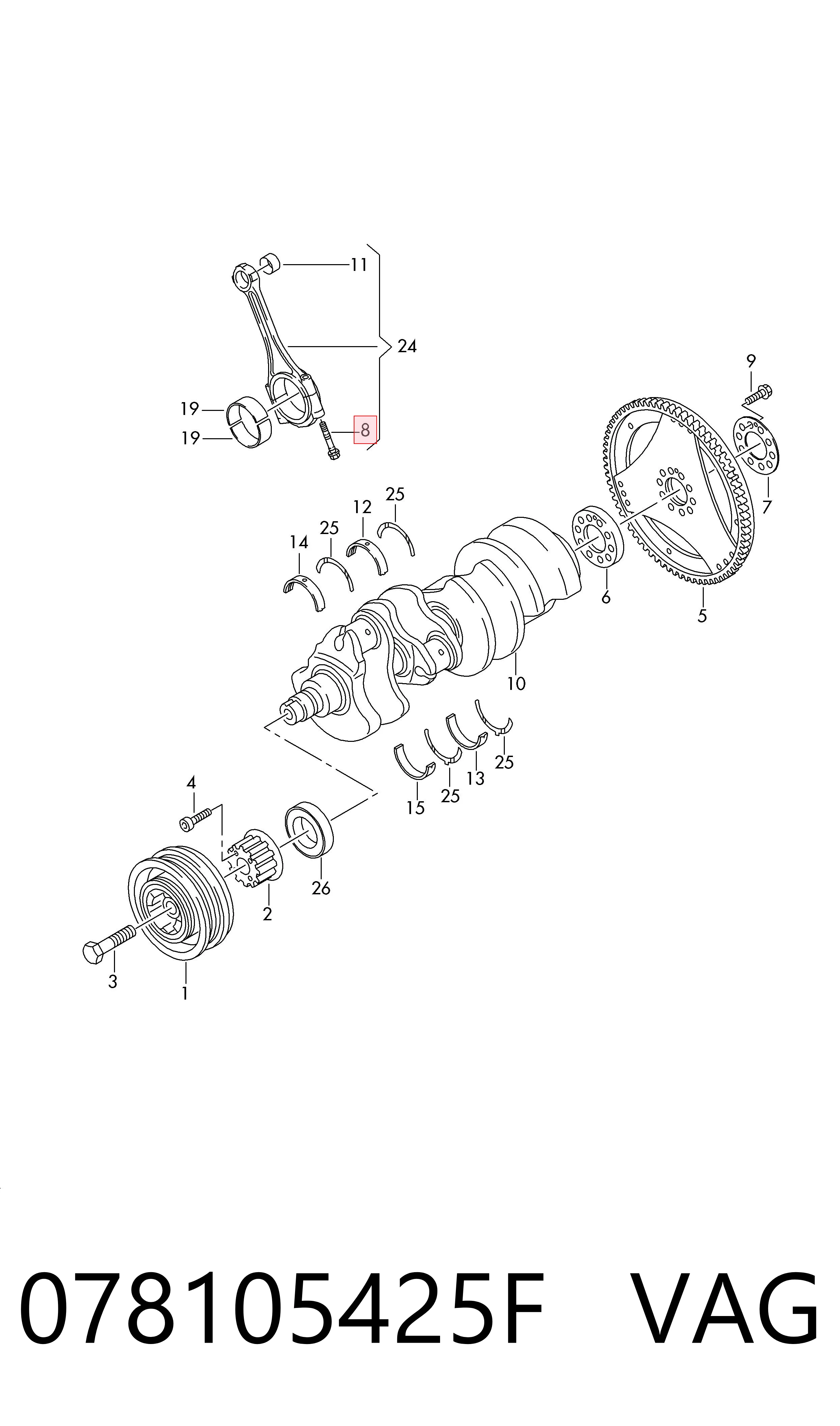 078105425F VAG Tornillo de biela