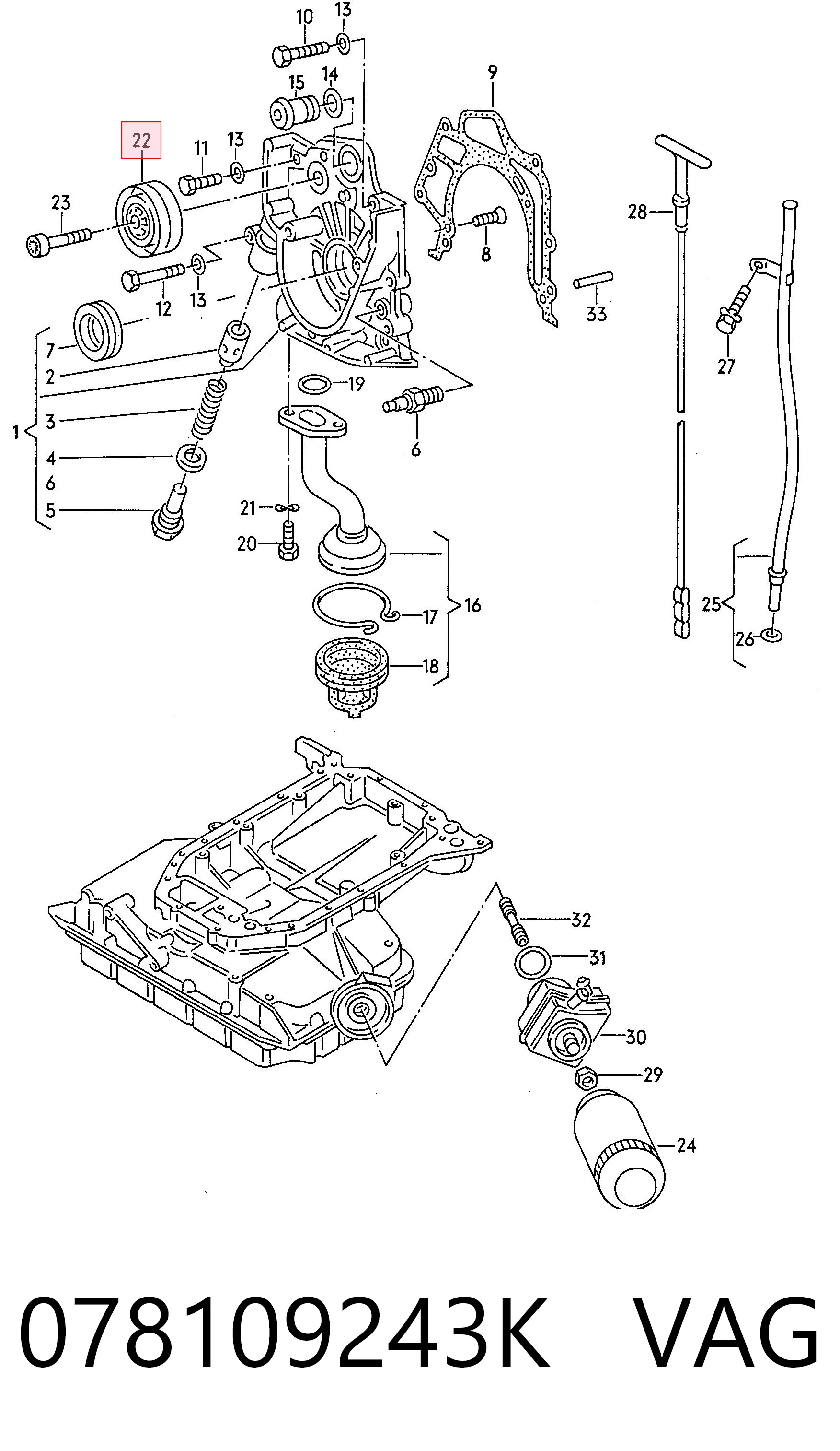 078109243K VAG Rodillo de cadena