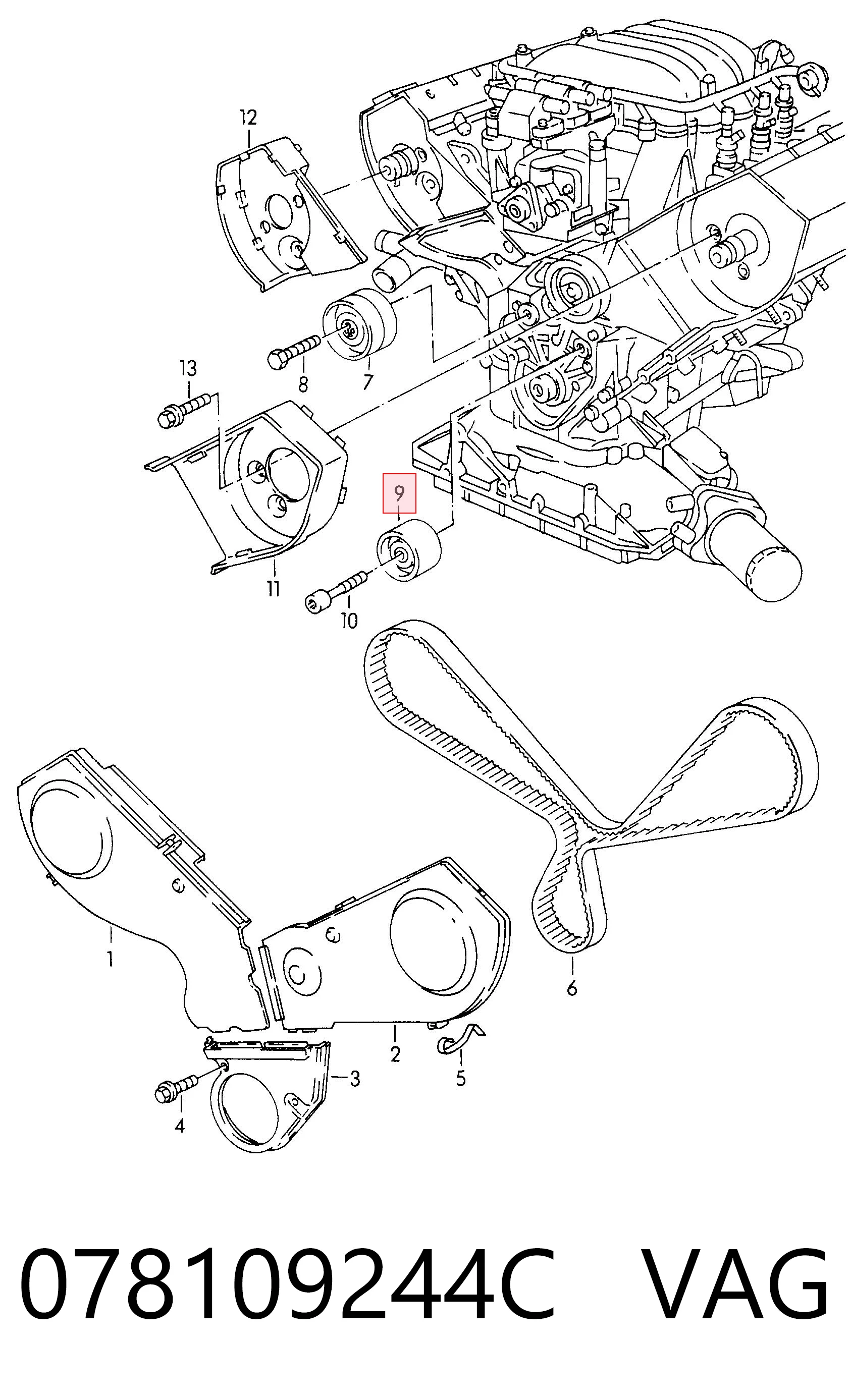 Comprar Rodillo tensor auxiliar de correa de distribución Audi 100  4A2 a bajo precio