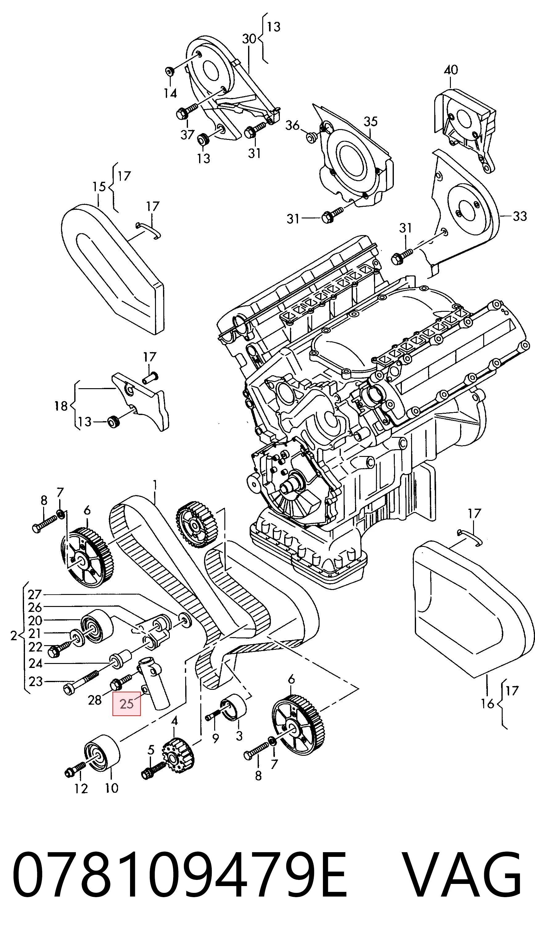 078109479E VAG Tensor, correa dentada