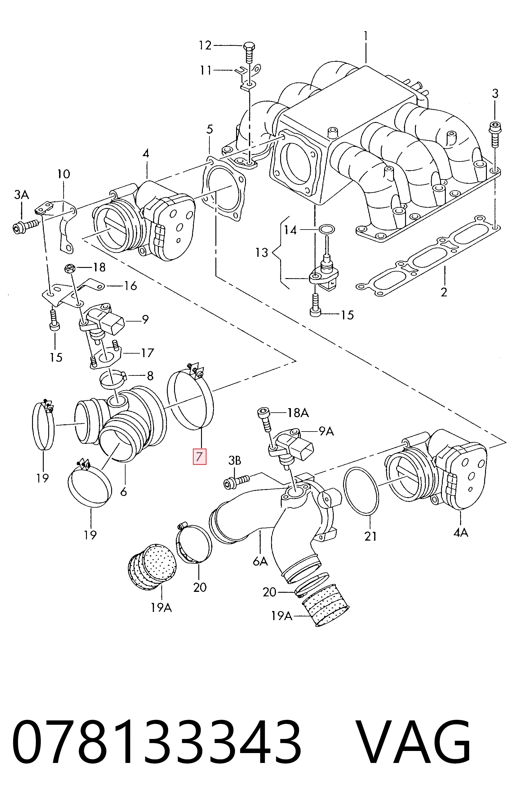 078133343 VAG Soporte del tanque de combustible