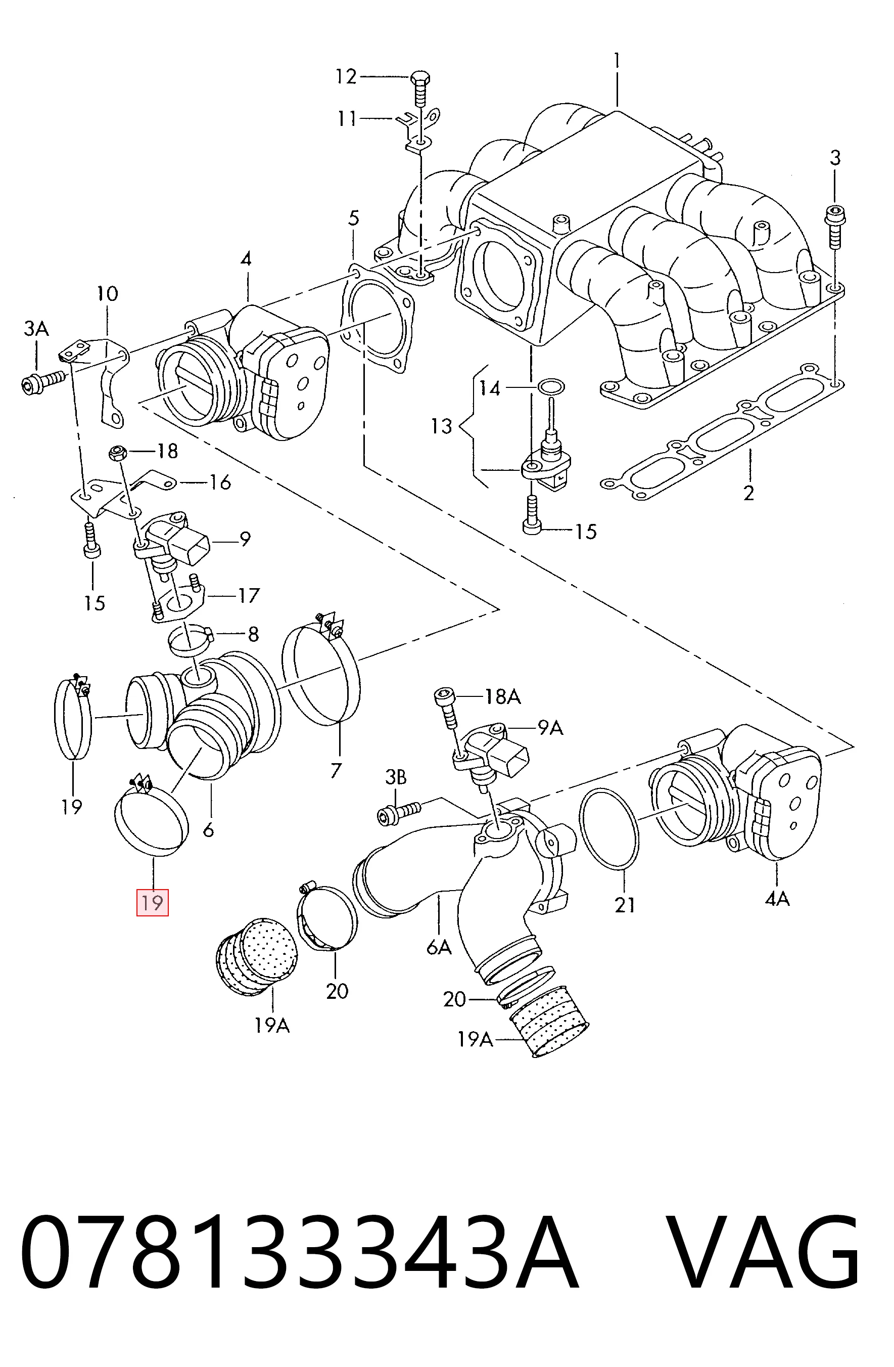 078133343A VAG Soporte del tanque de combustible