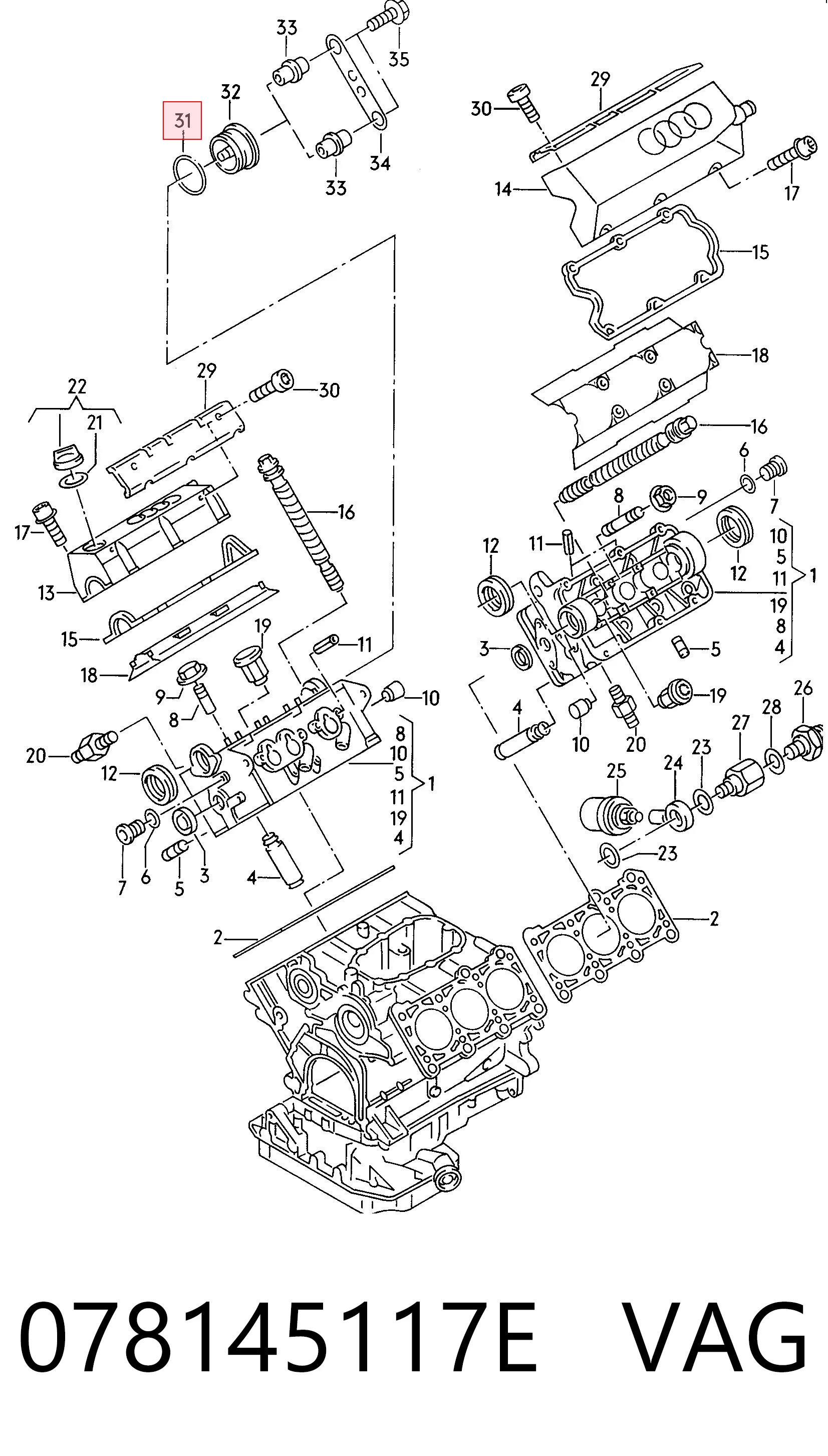 Tapa de cilindro Audi 80 B4 sedán (8C2) (1991 - 1994) precio, desde 3,64 EUR