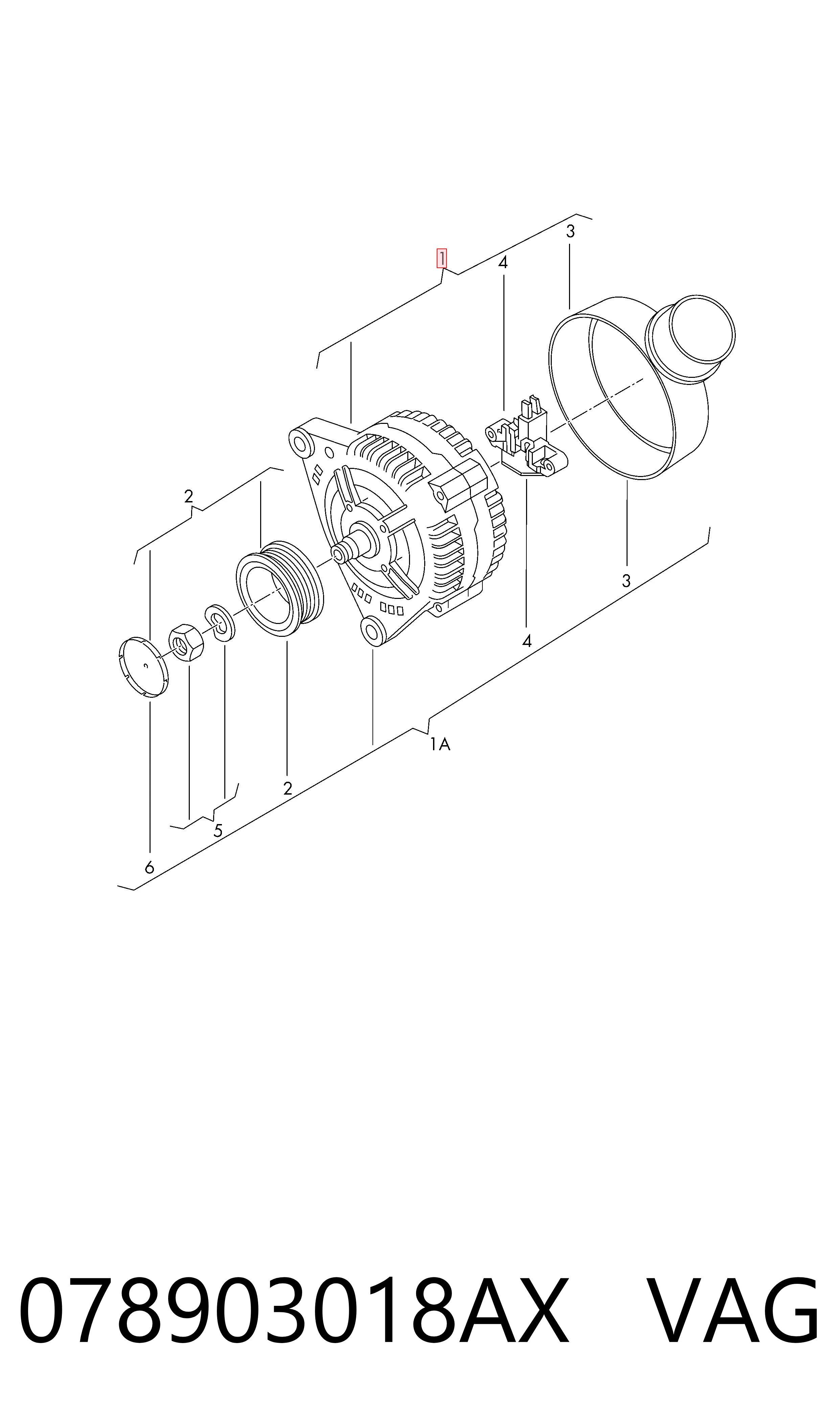 078903018AX VAG Alternador de coche