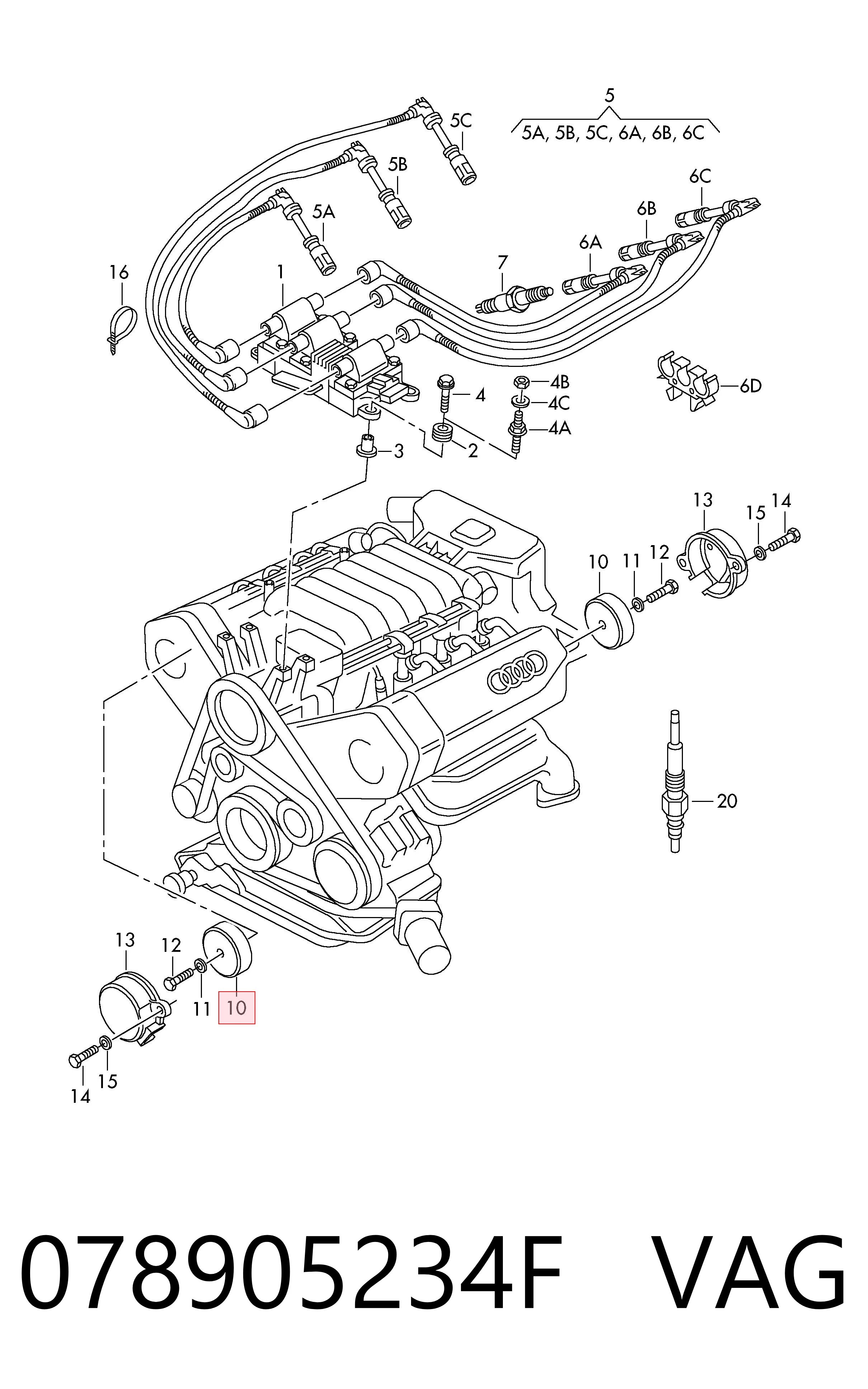 078905234F VAG Sensor de efecto Hall