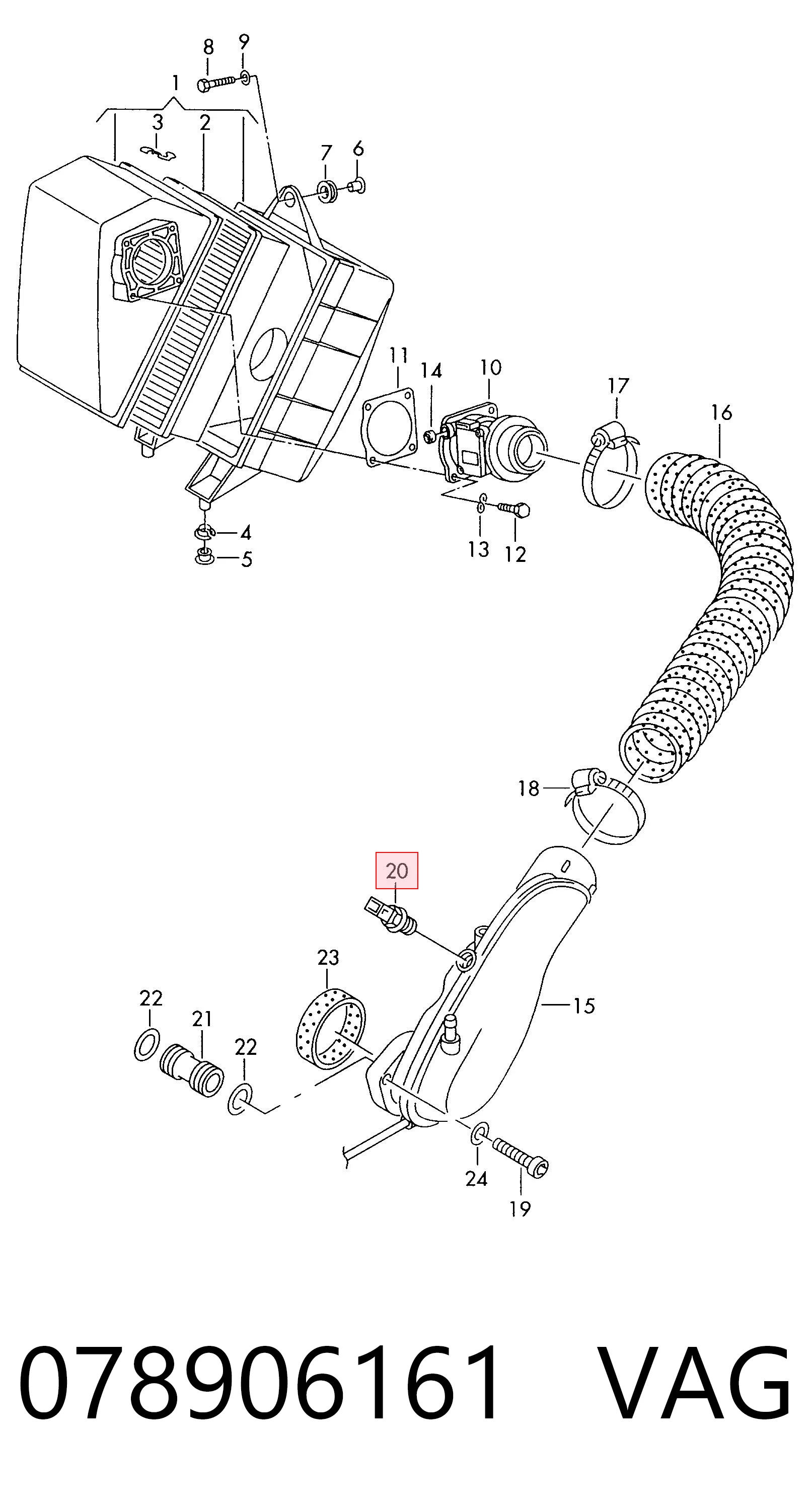 078906161 VAG Sensor de temperatura del aire de admisión