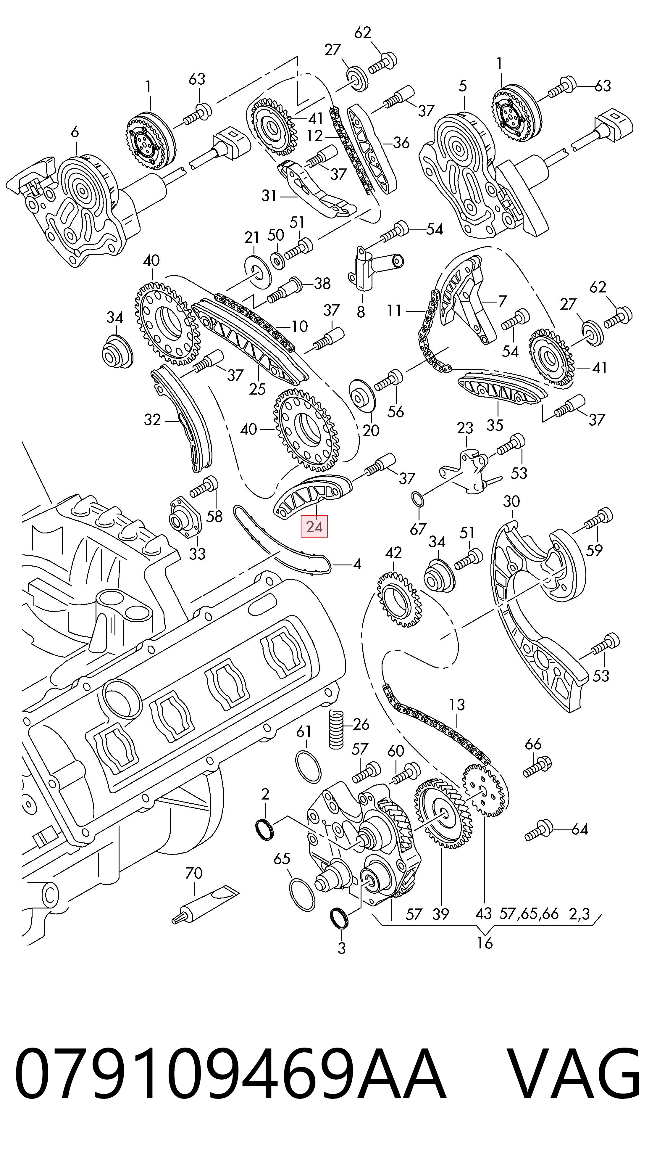 Kit de cadena de distribución VAG 079109469AA precio, desde 102,30 EUR