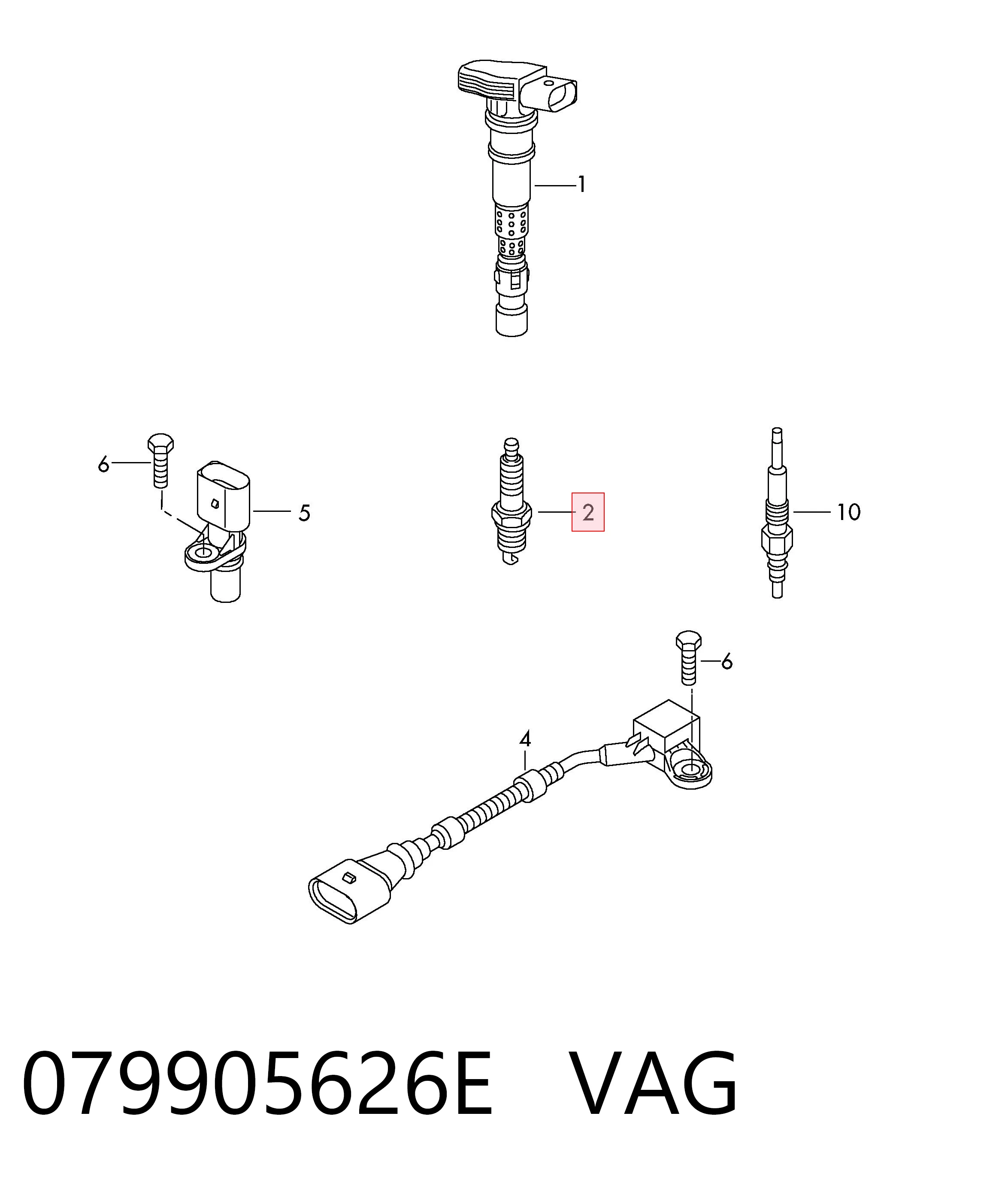 Bujía de encendido 079905626E VAG
