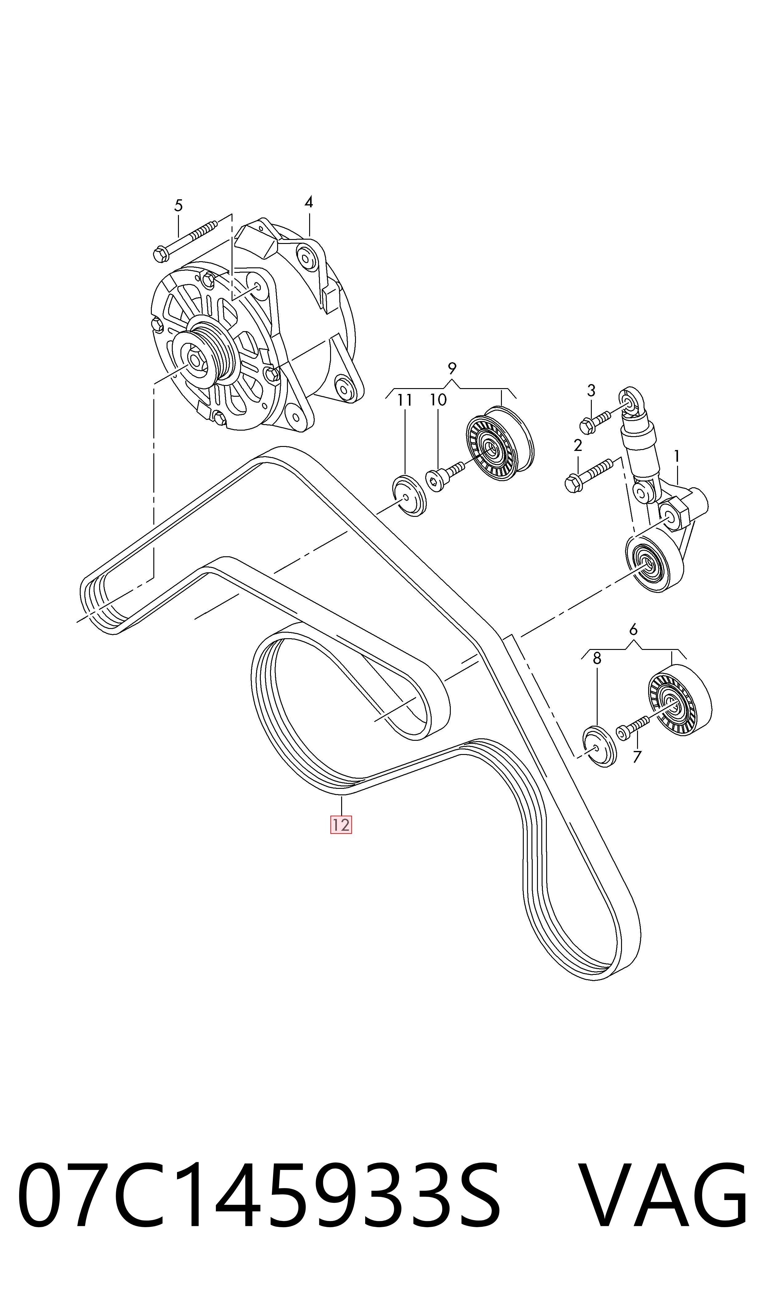 07C145933S VAG Correa poly v