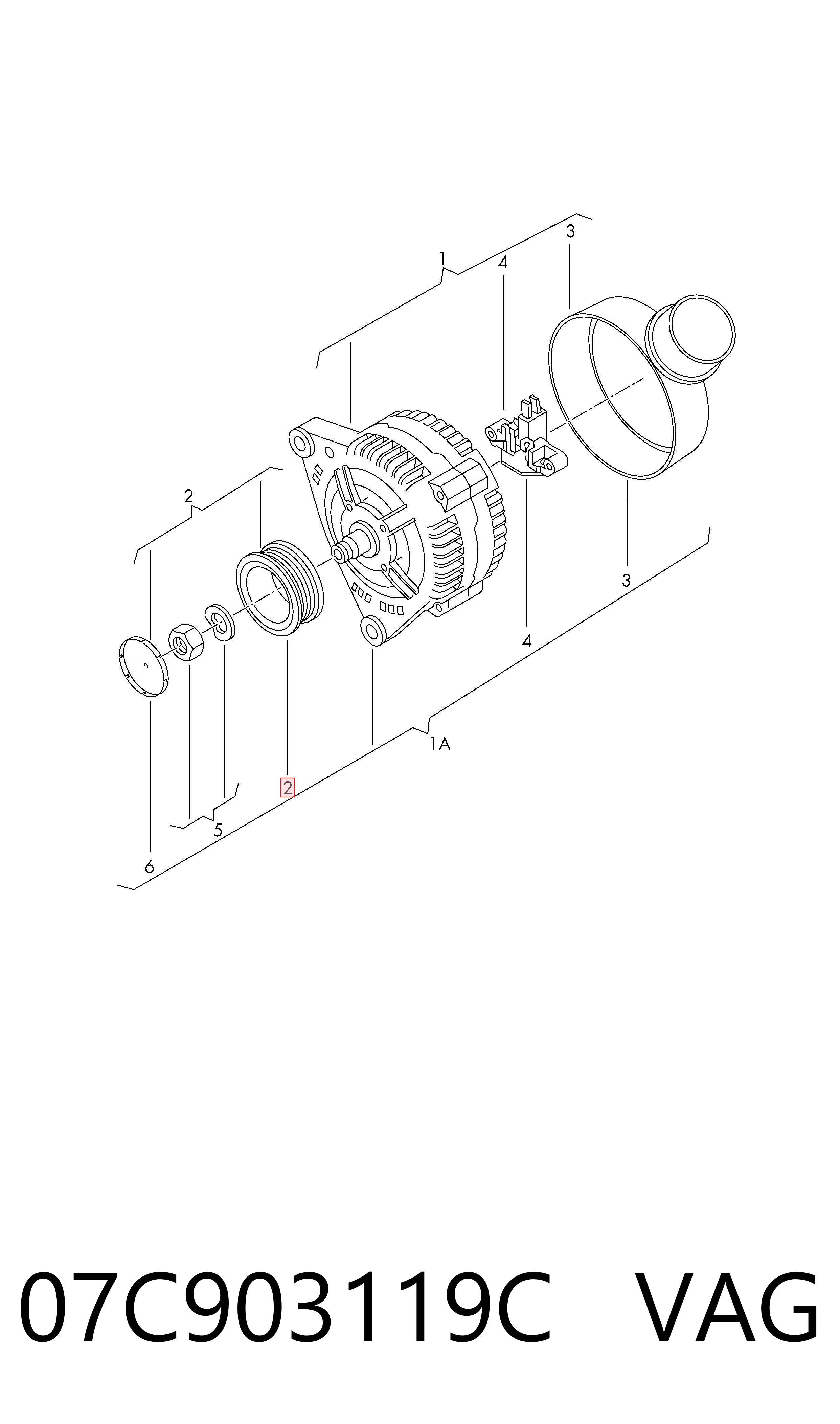 07C903119C VAG Rueda libre alternador 