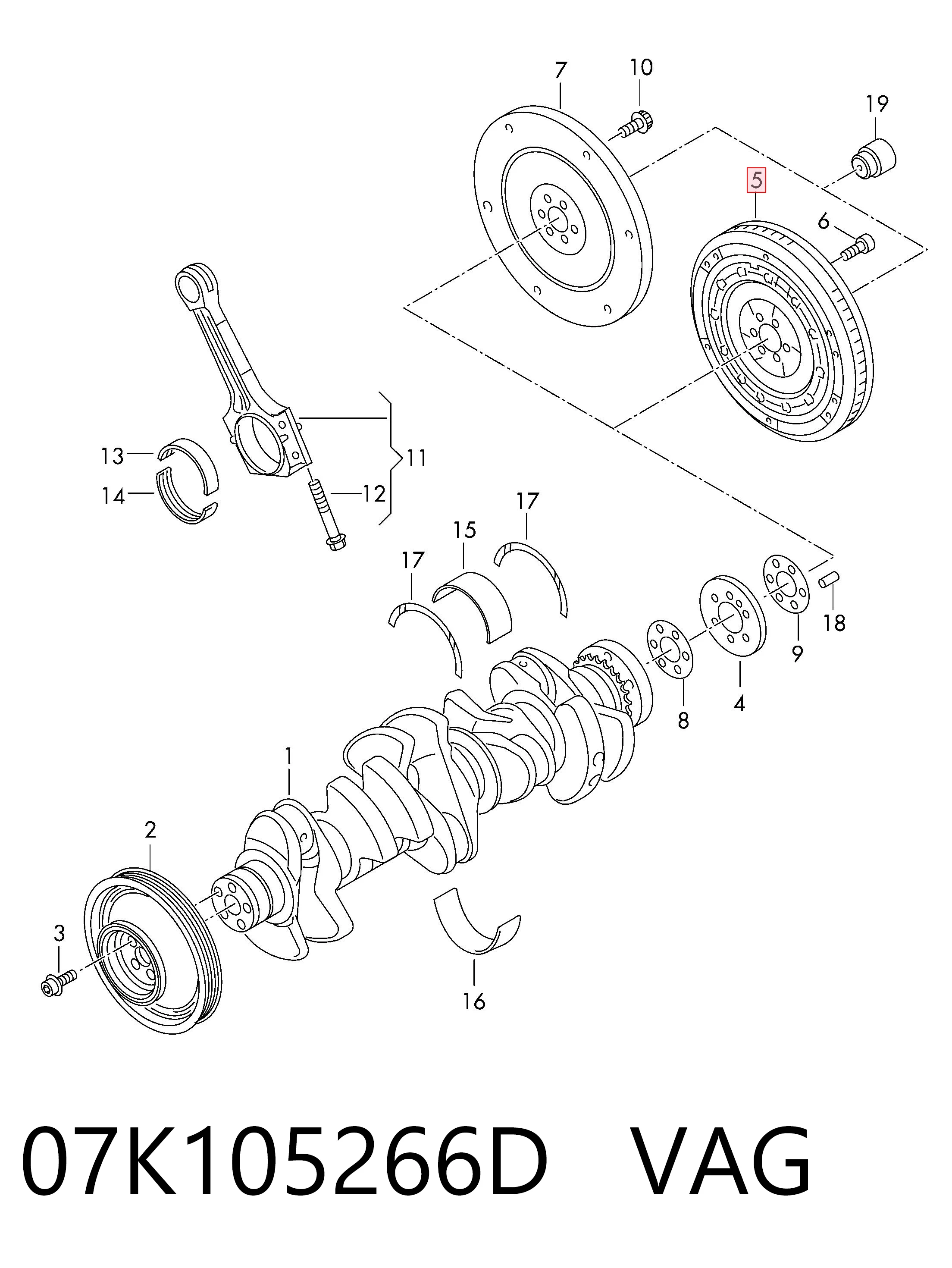 07K105266D VAG Volante de motor