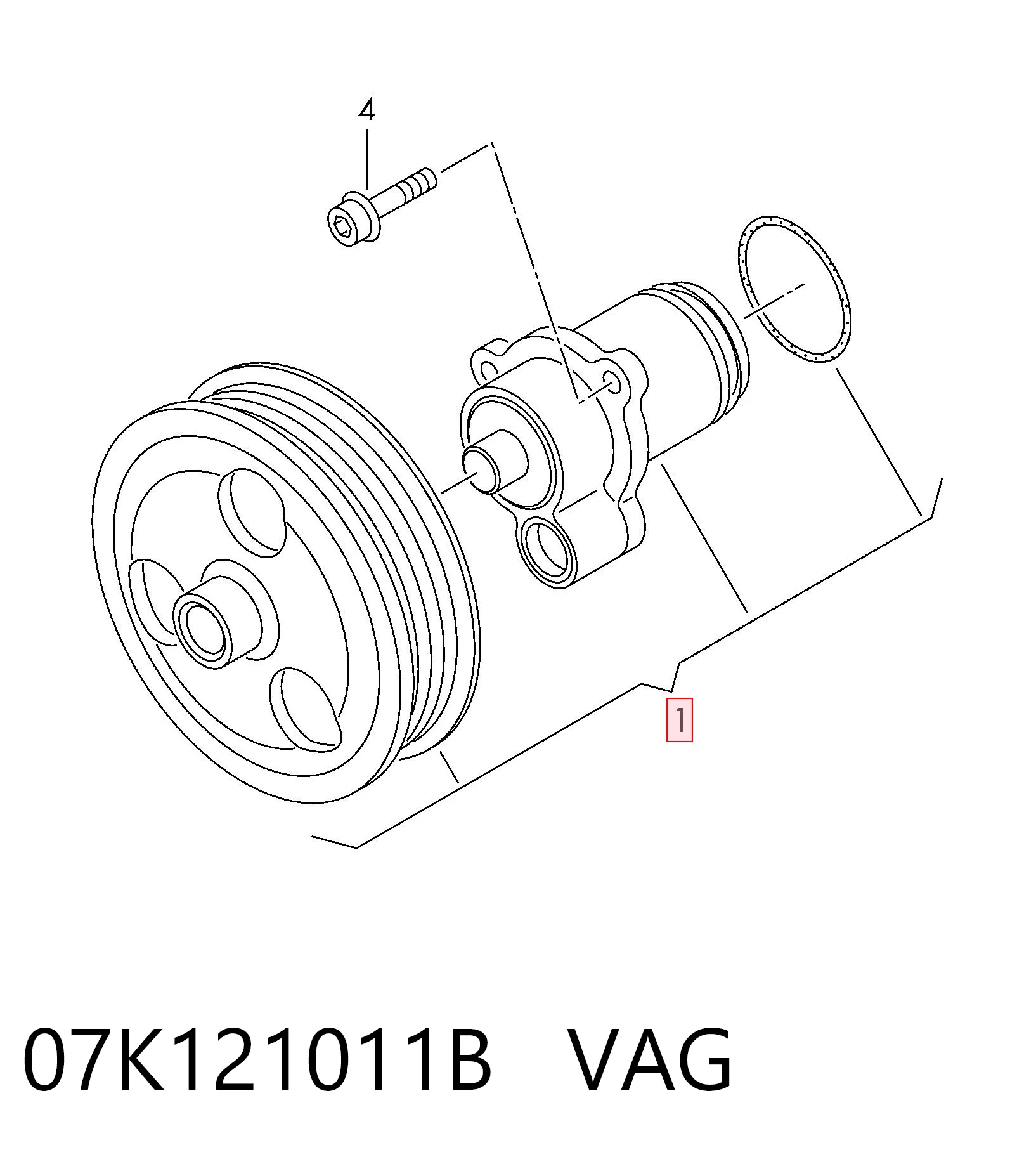 07K121011B VAG Bomba refrigerante coche