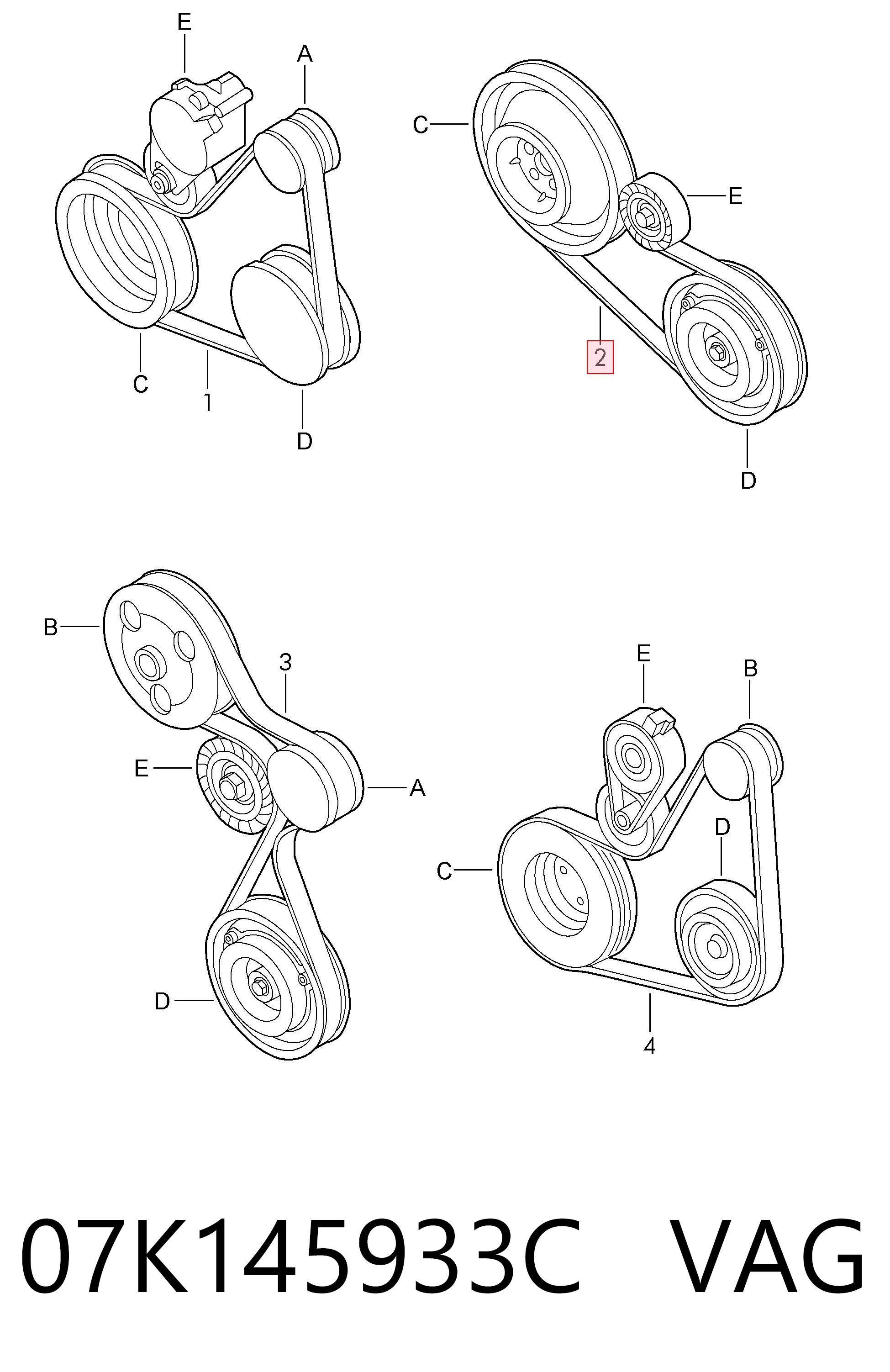 07K145933C VAG Correa poly v