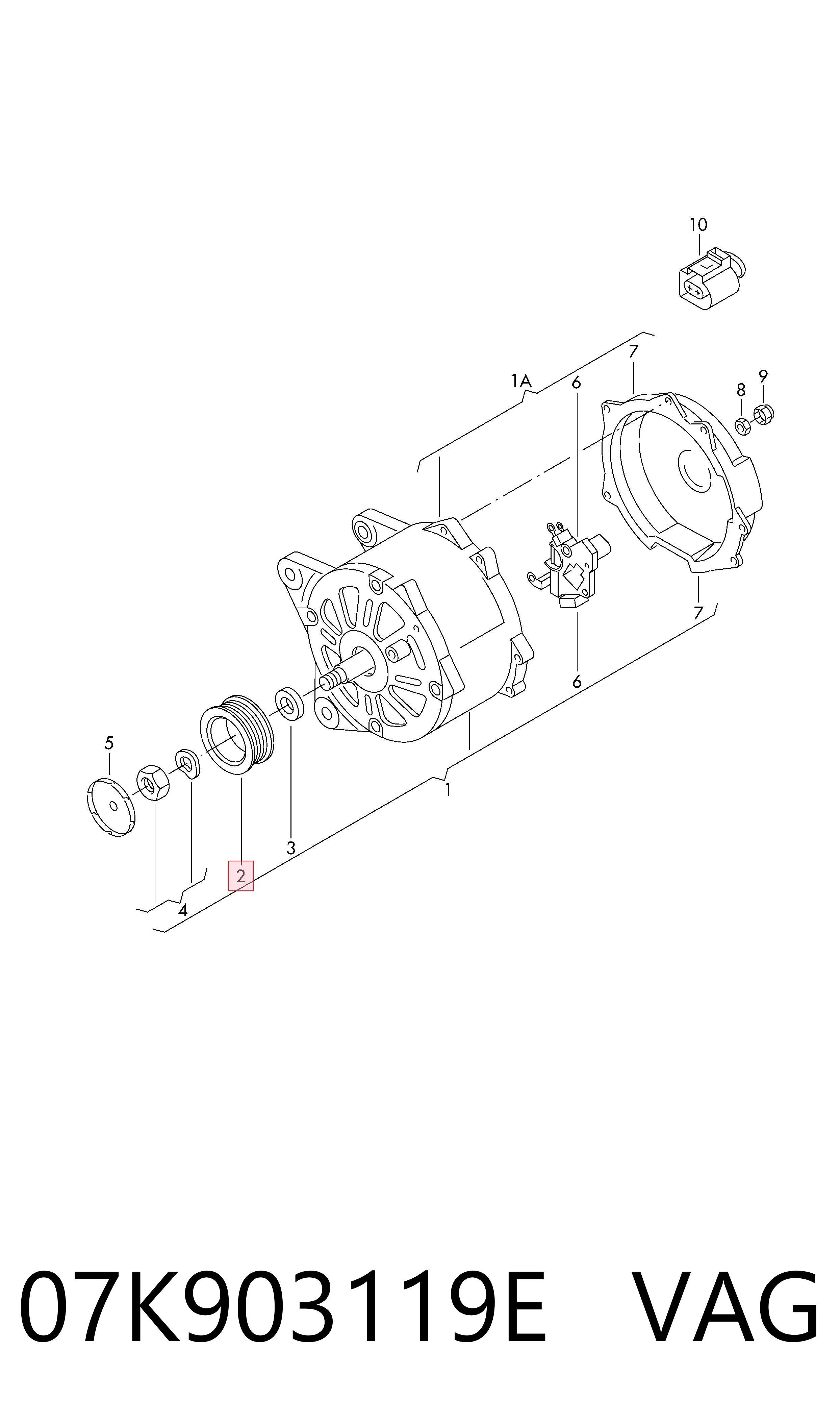 07K903119E VAG Rueda libre alternador 