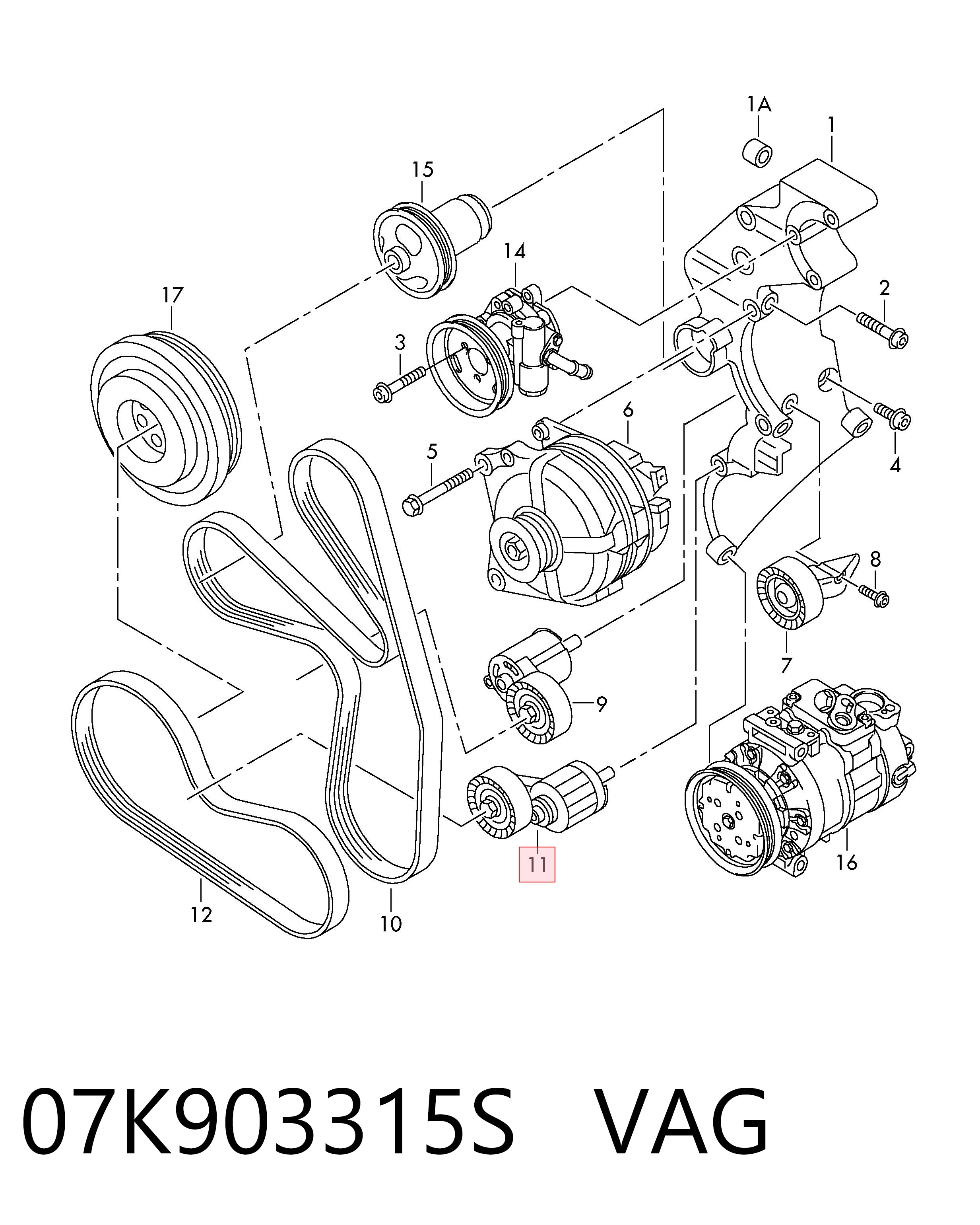 07K903315S VAG Correa poly v