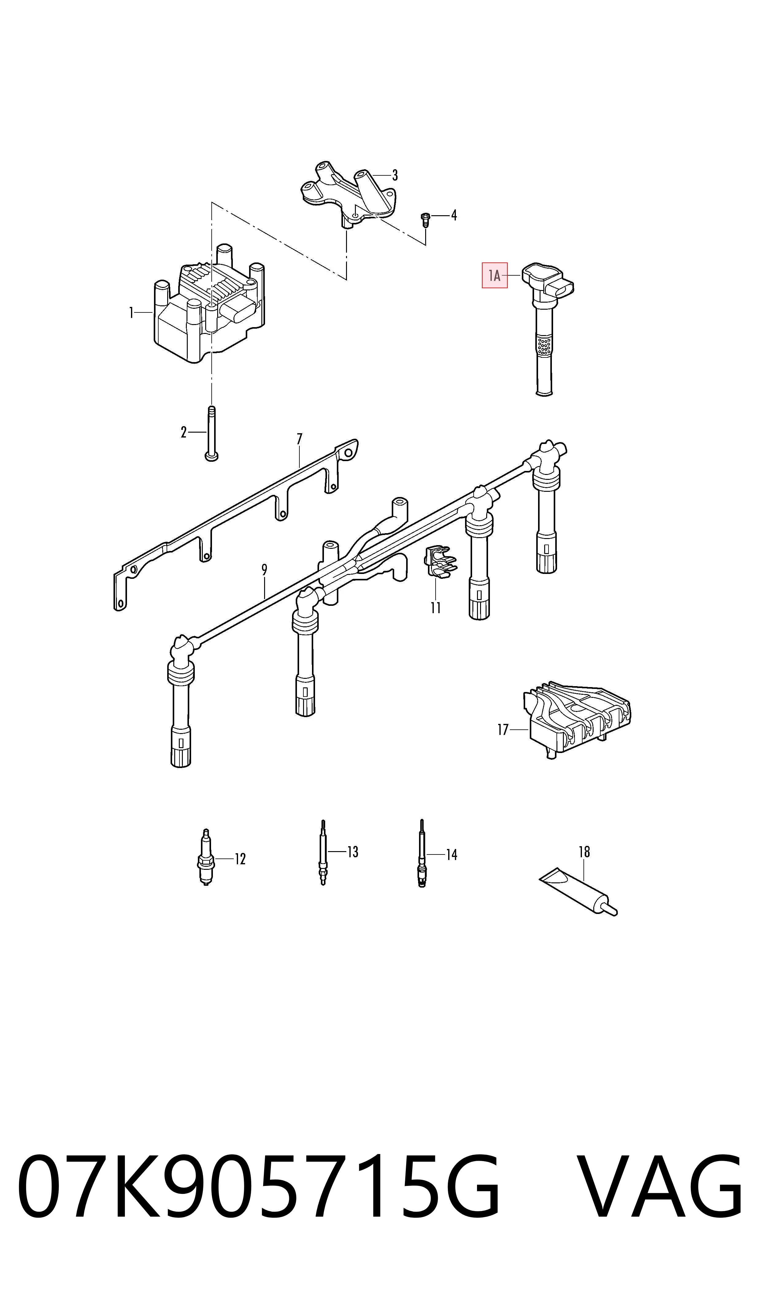 Bobina de chispa VAG 07K905715G precio, desde 29,98 EUR