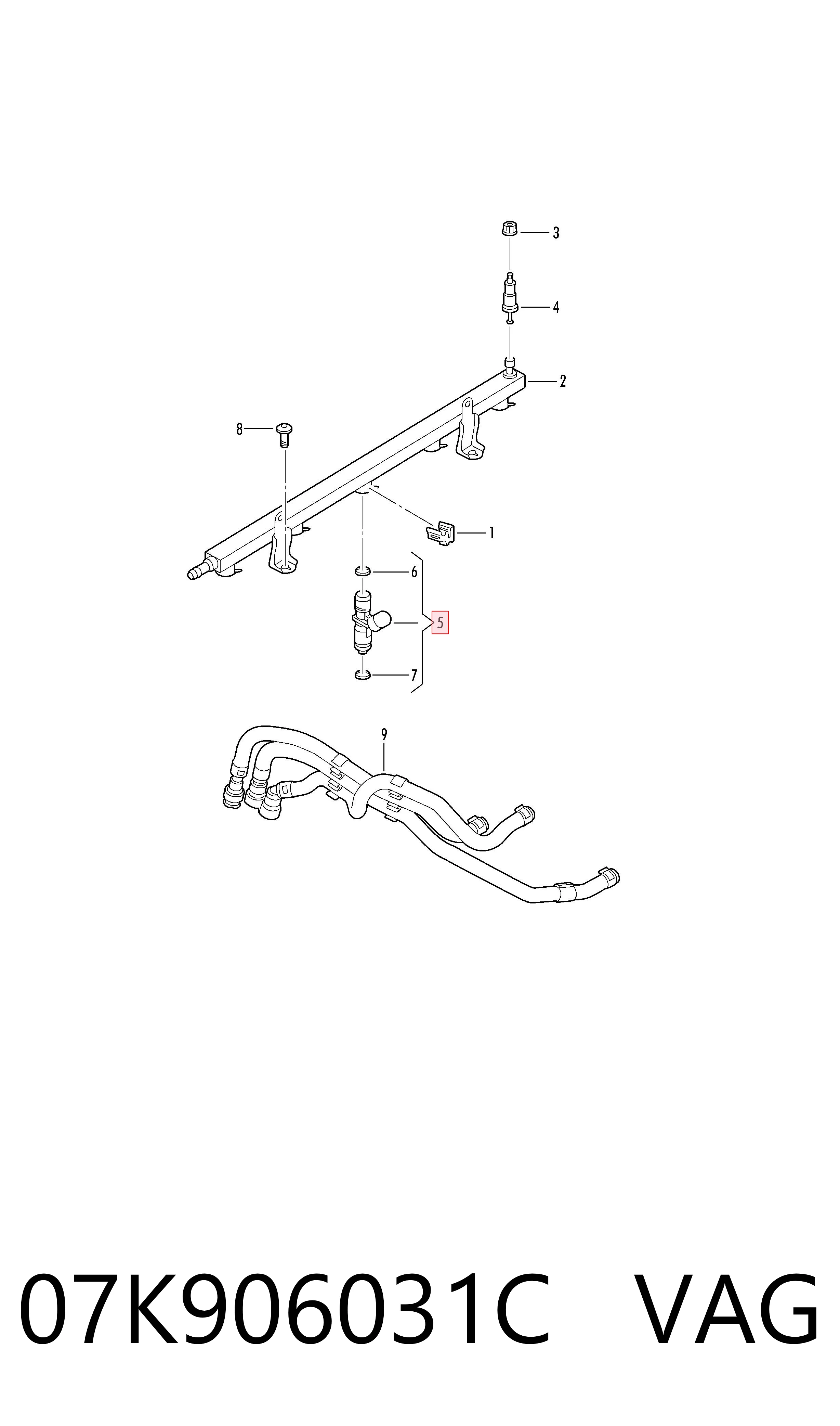 07K906031C VAG Inyector de combustible