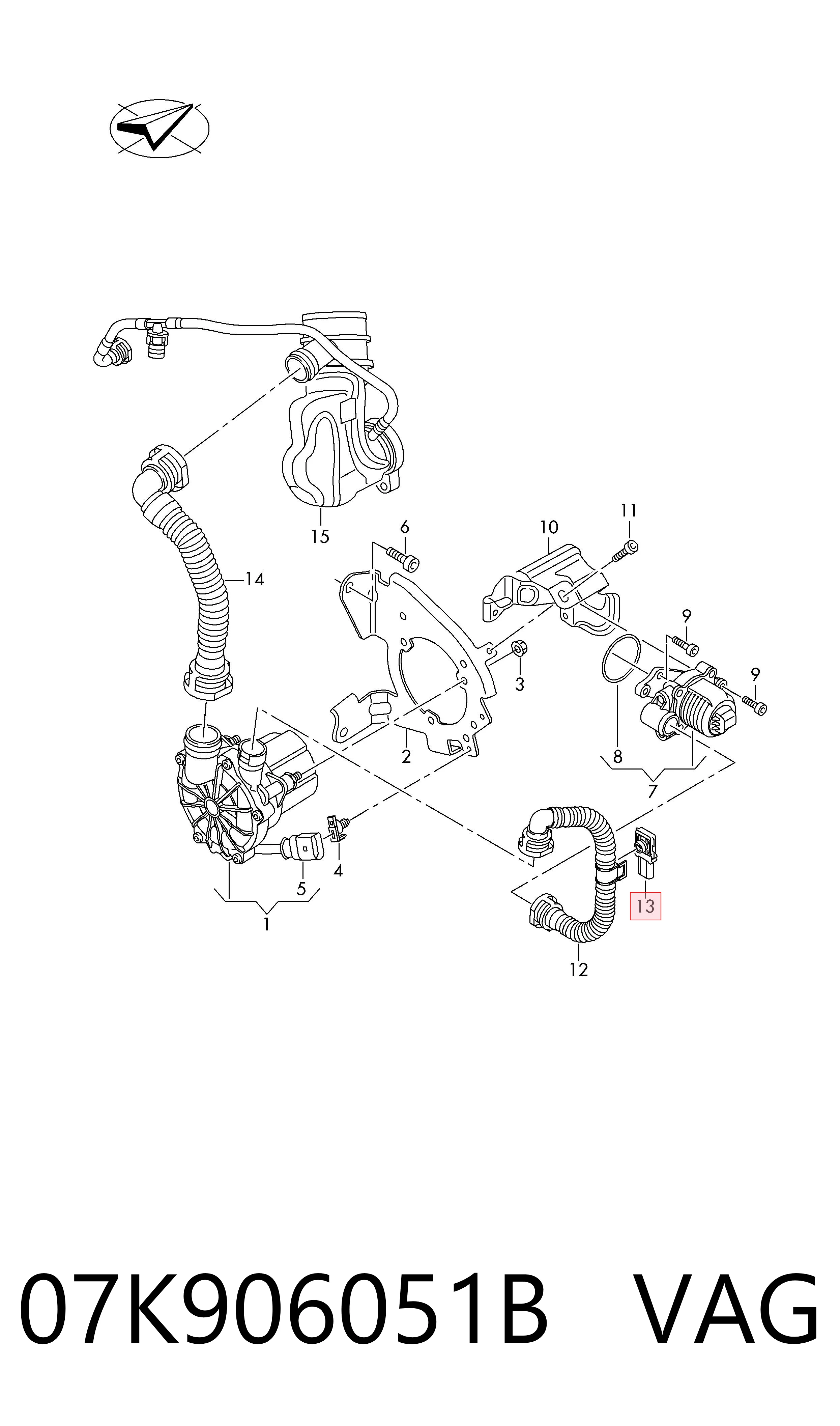 07K906051B VAG Sensor, presión colector de admisión 