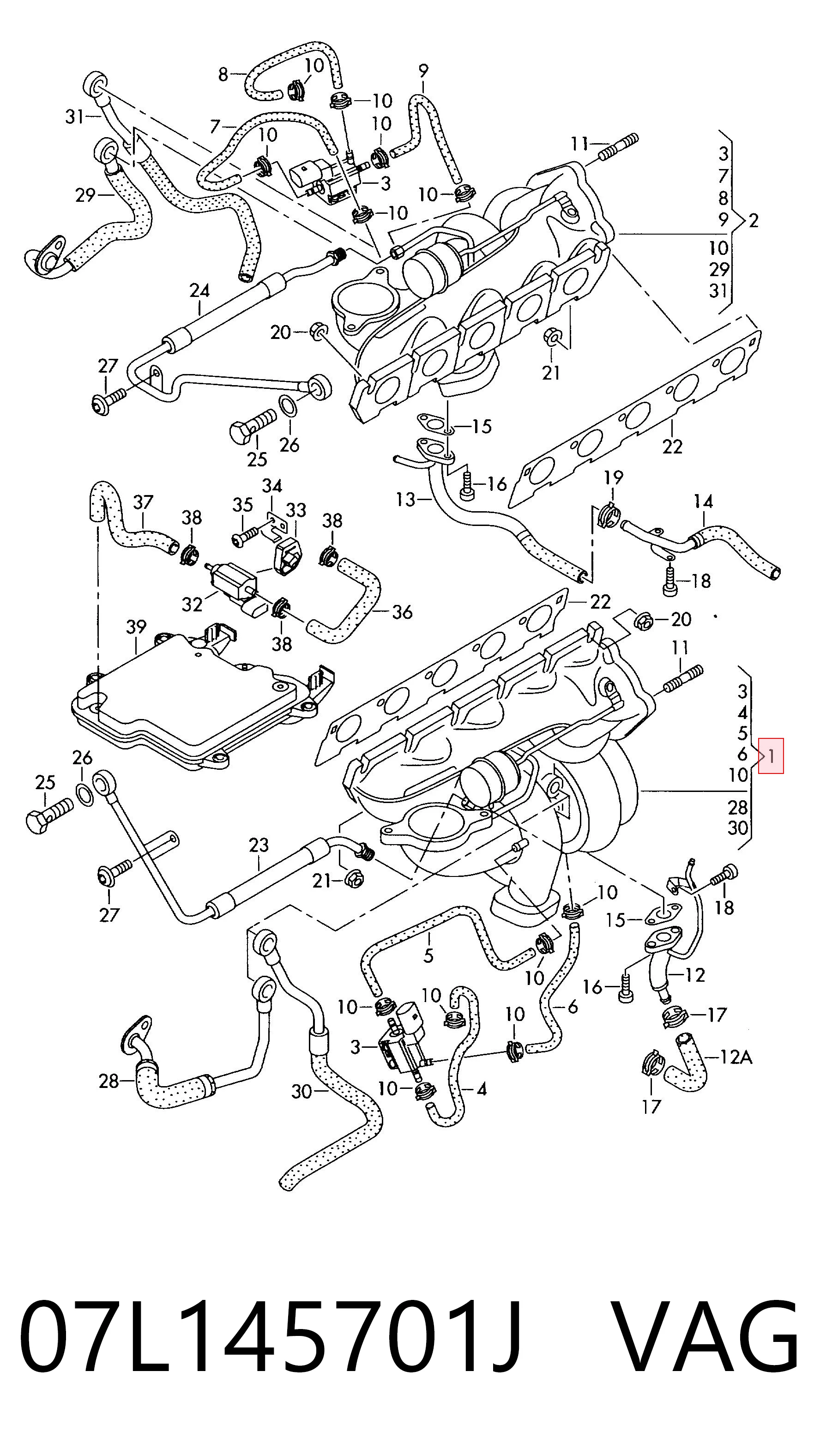 Turbocompresor VAG 07L145701J