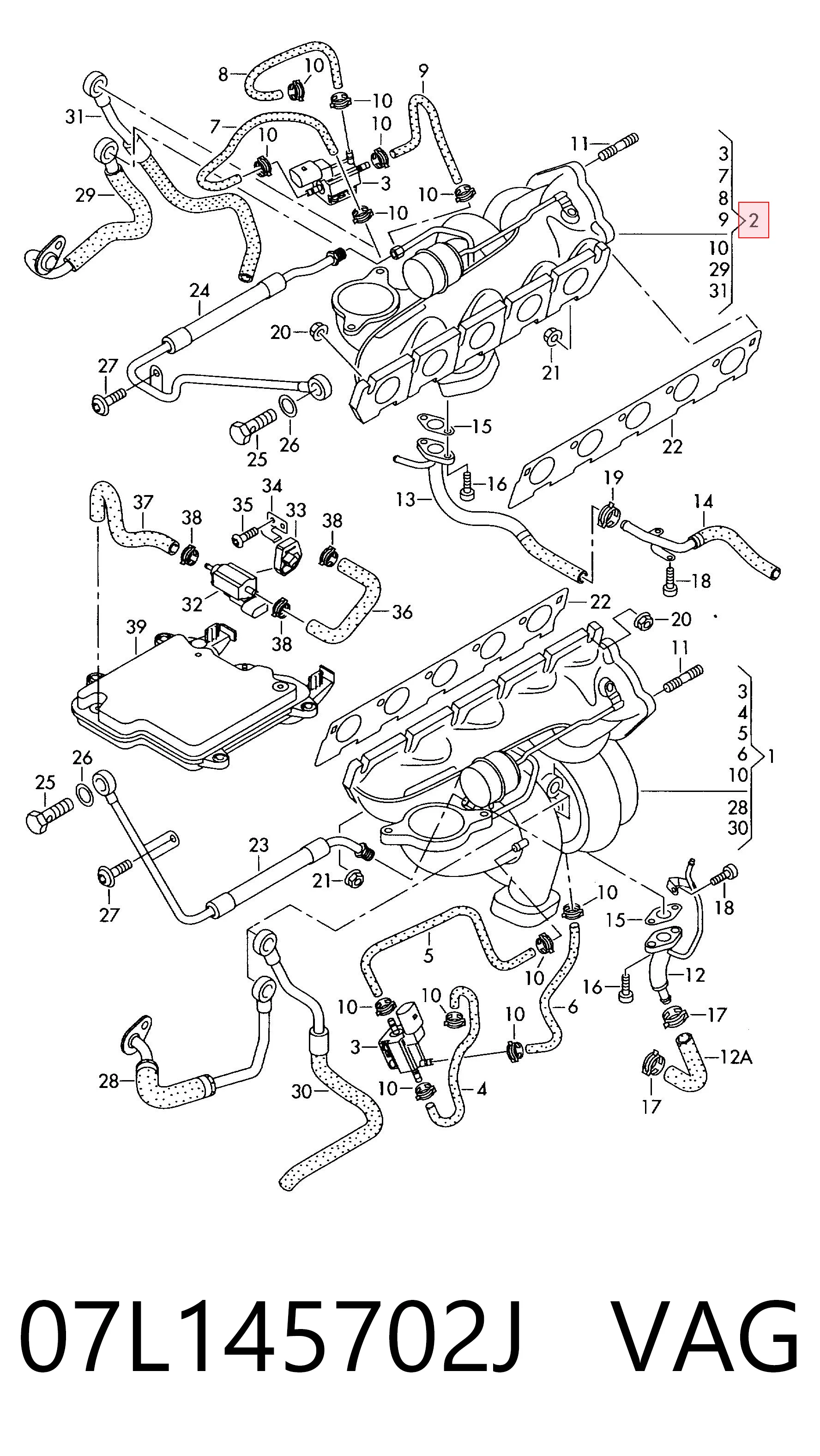 Turbocompresor VAG 07L145702J