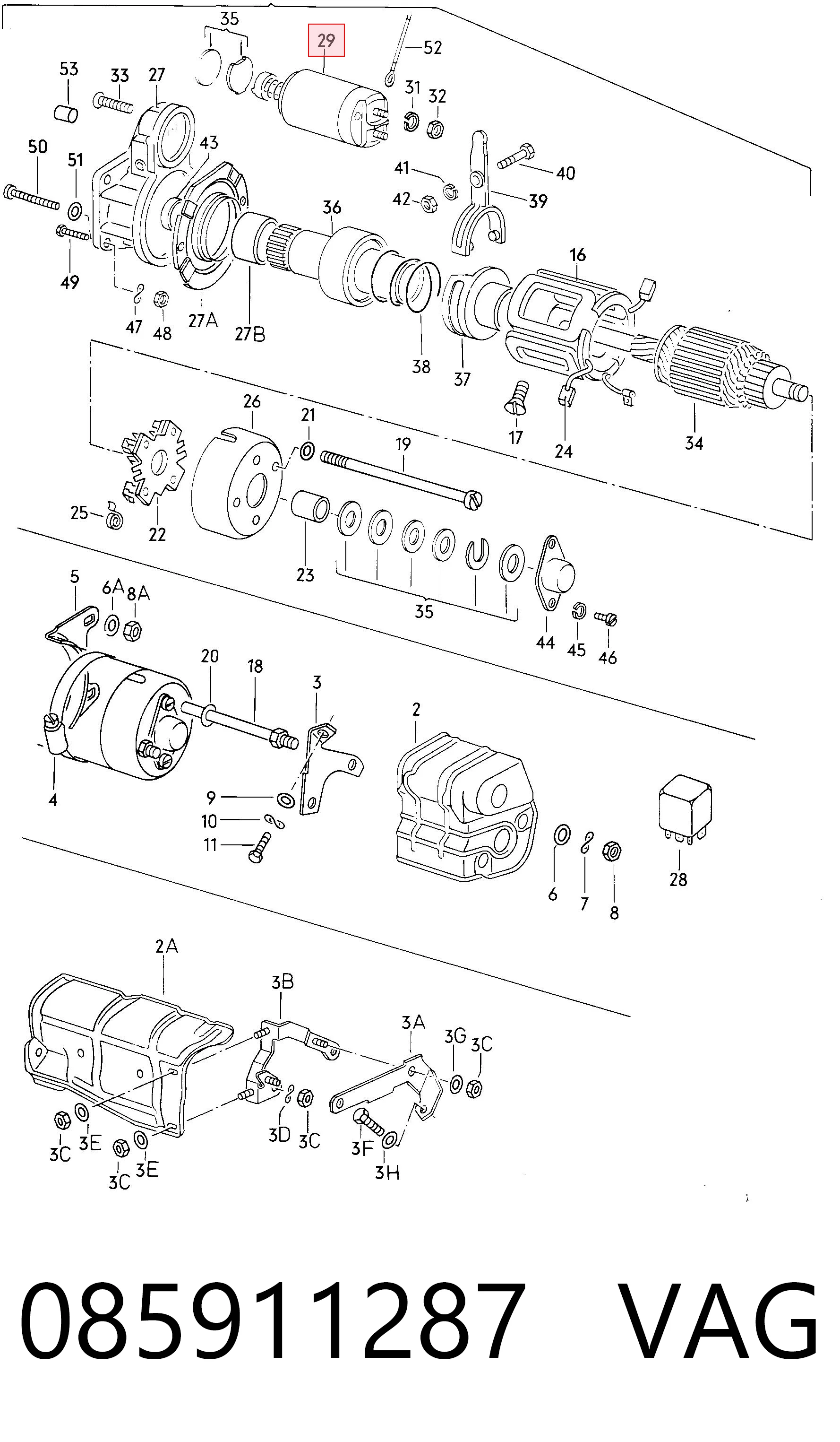 Solenoide de arranque para Audi A3 8L1