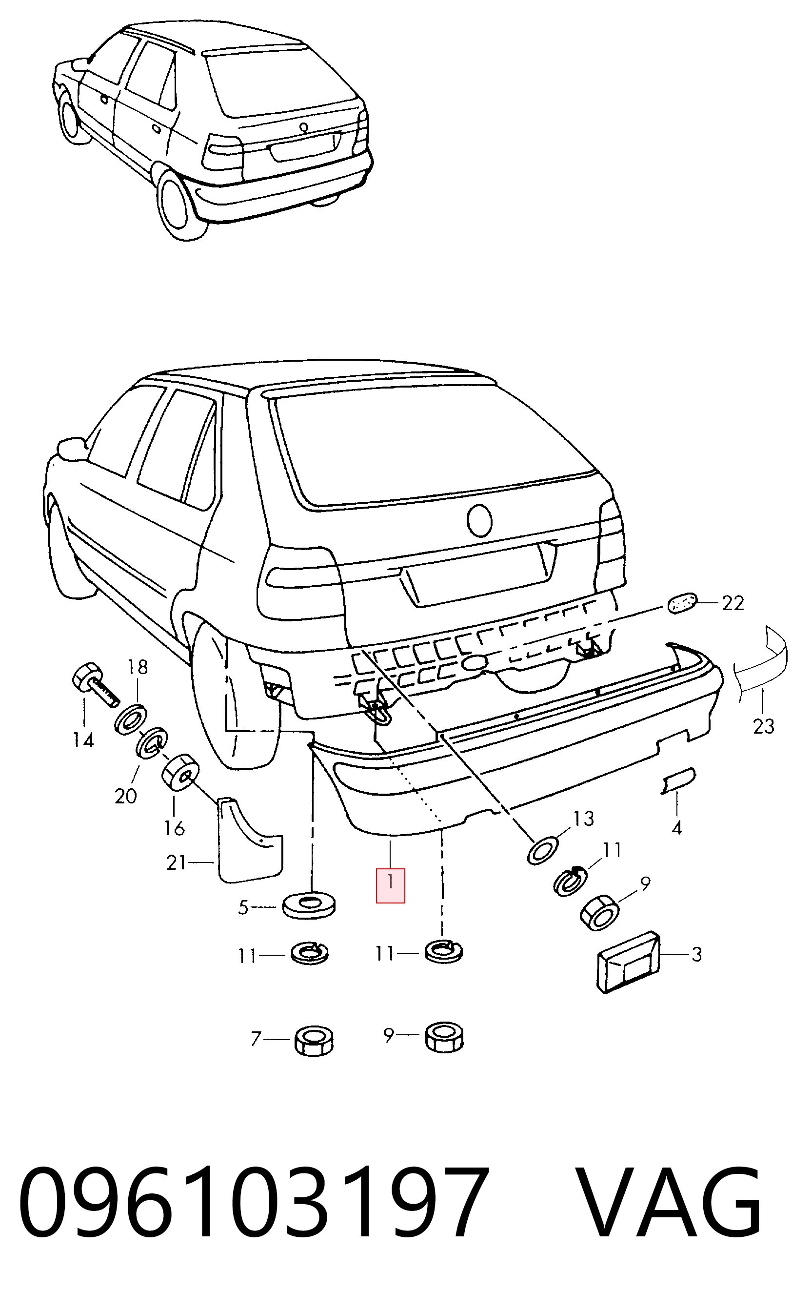 Comprar Parachoques trasero Skoda Felicia I 791, 6U1 a bajo precio