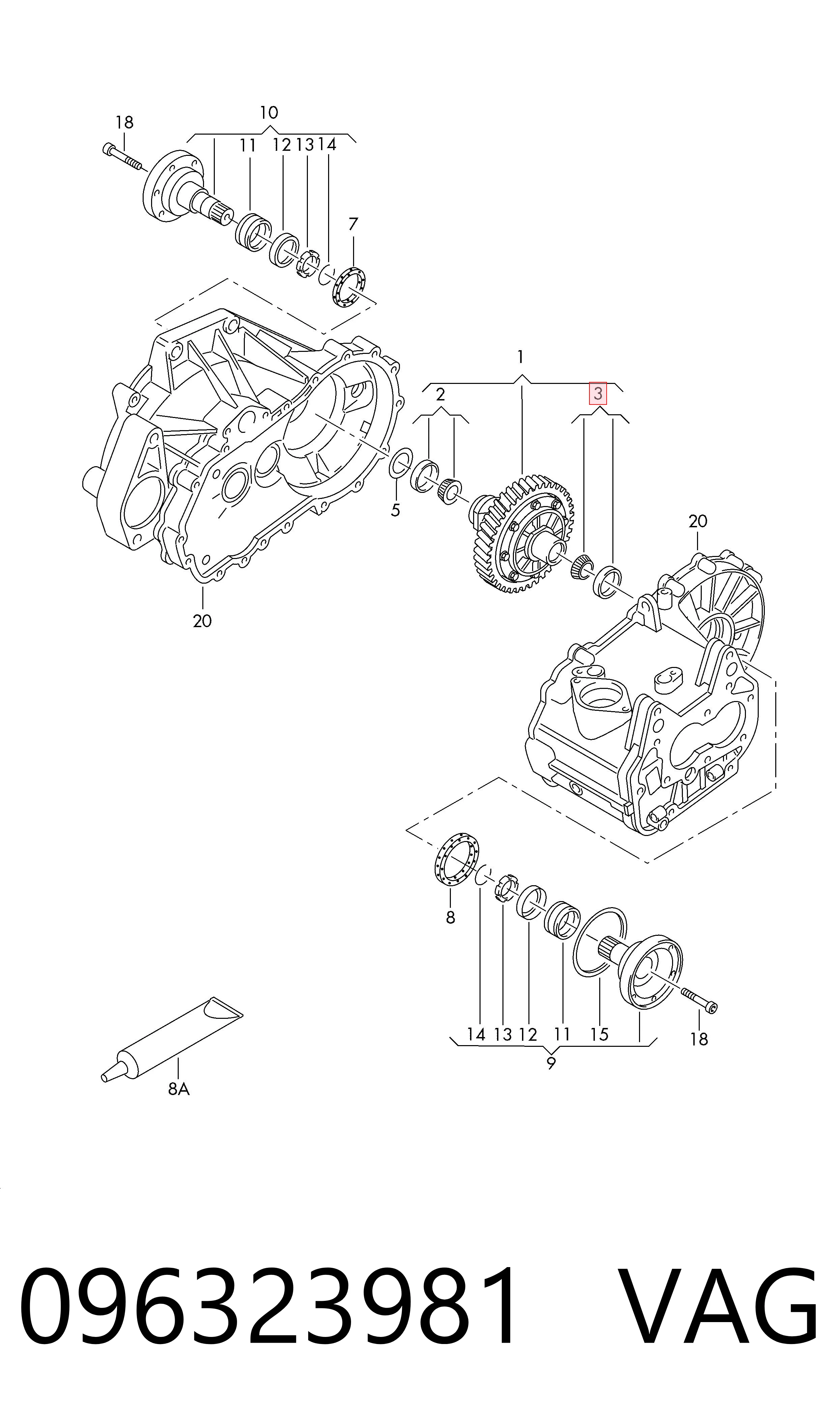 Cojinete del semieje delantero VAG 096323981 precio, desde 51,08 EUR