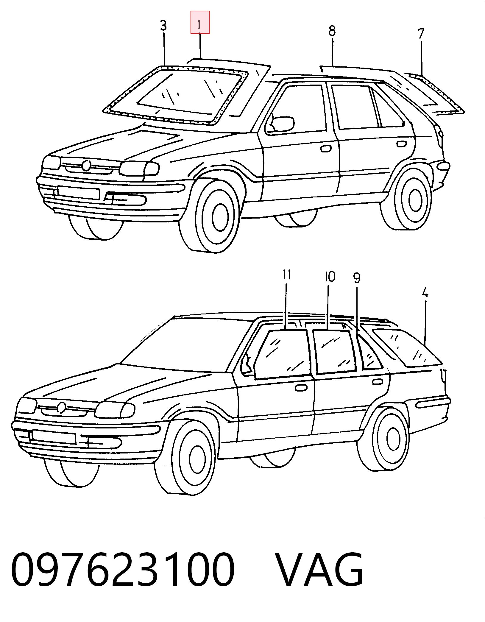 Parabrisas Skoda Felicia 1