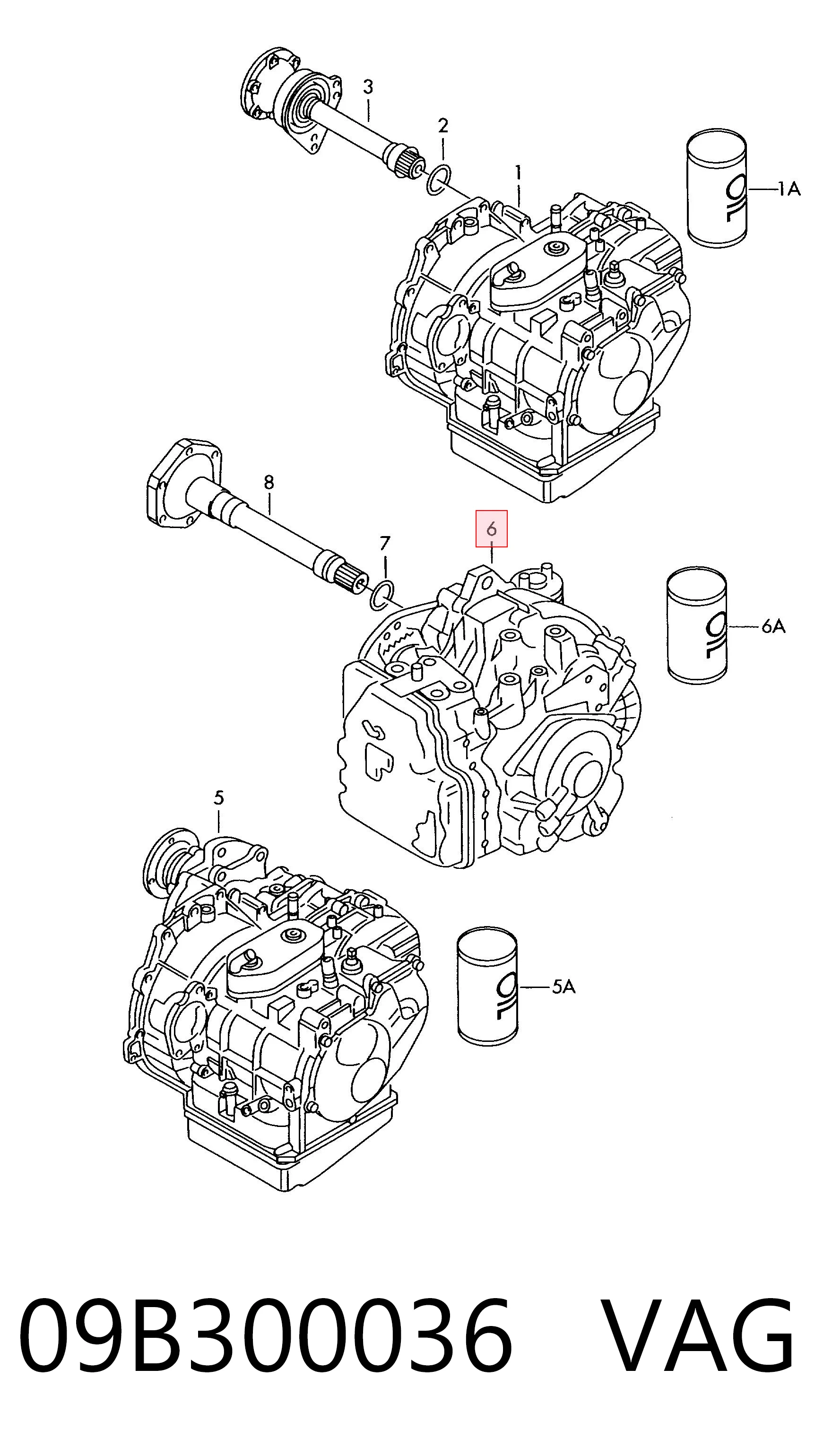 Caja de cambios automática para Volkswagen Sharan 7M8, 7M9, 7M6