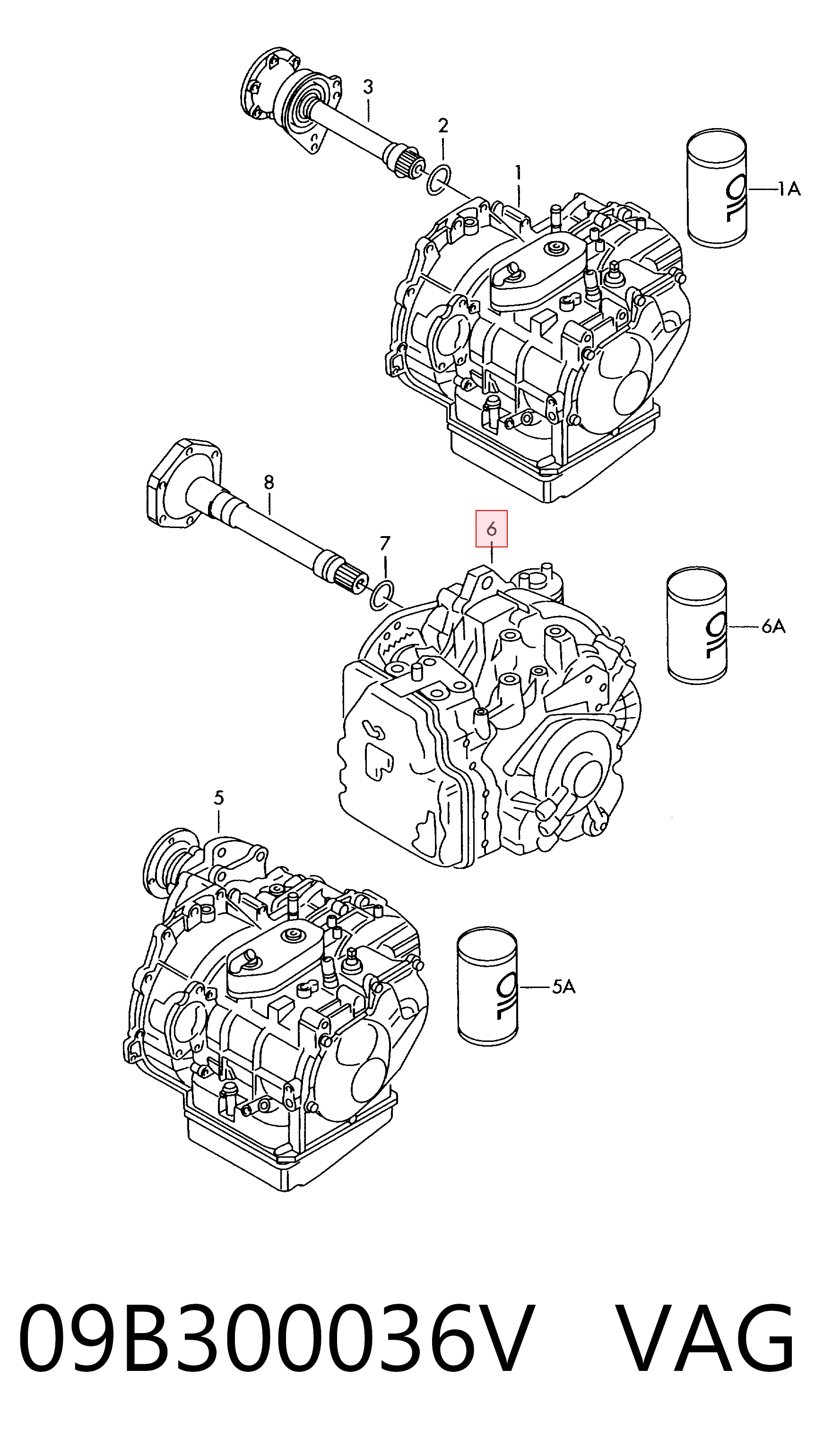 Transmisión automática para Volkswagen Sharan I 7M8, 7M9, 7M6