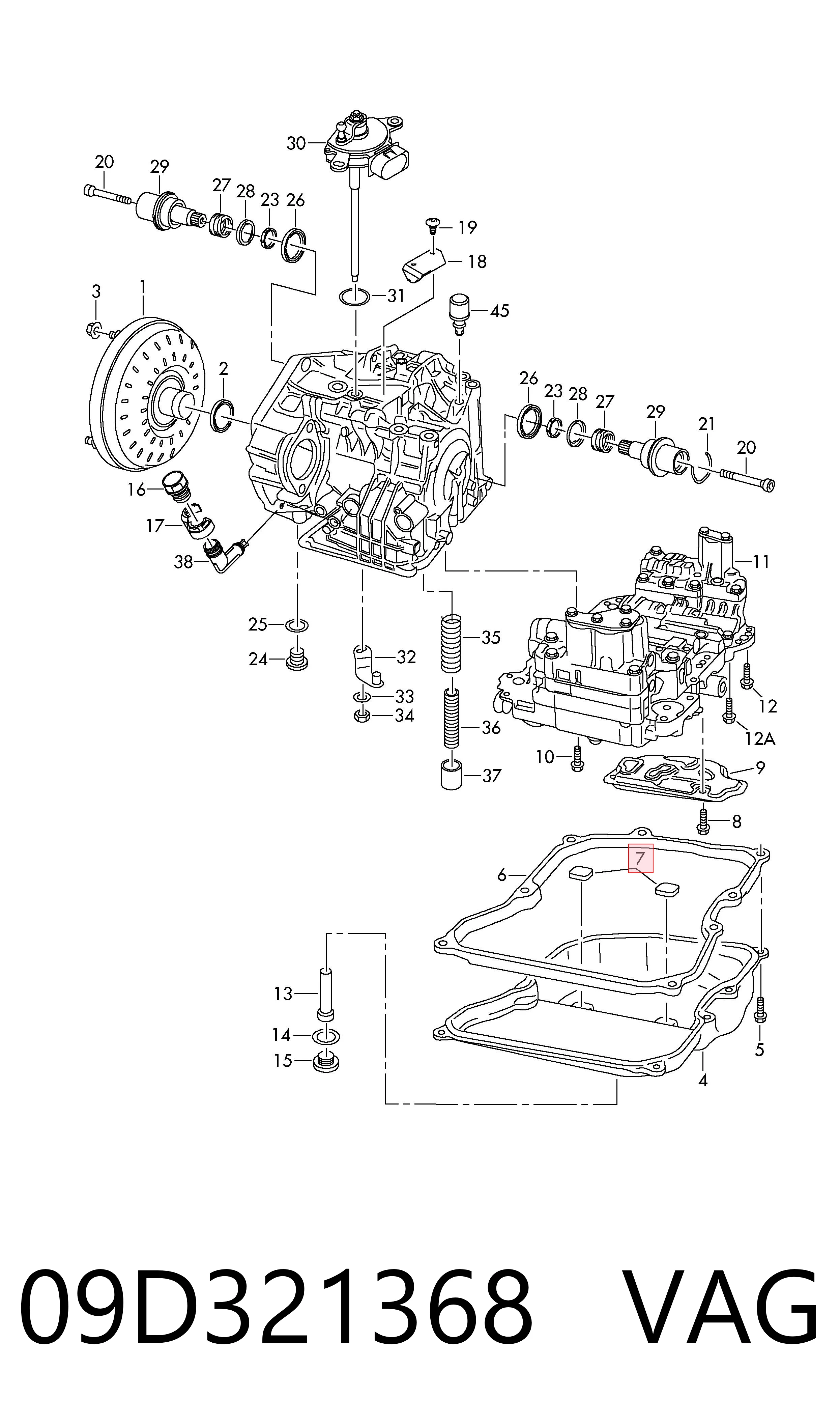09D321368 VAG Imán de la transmisión automática